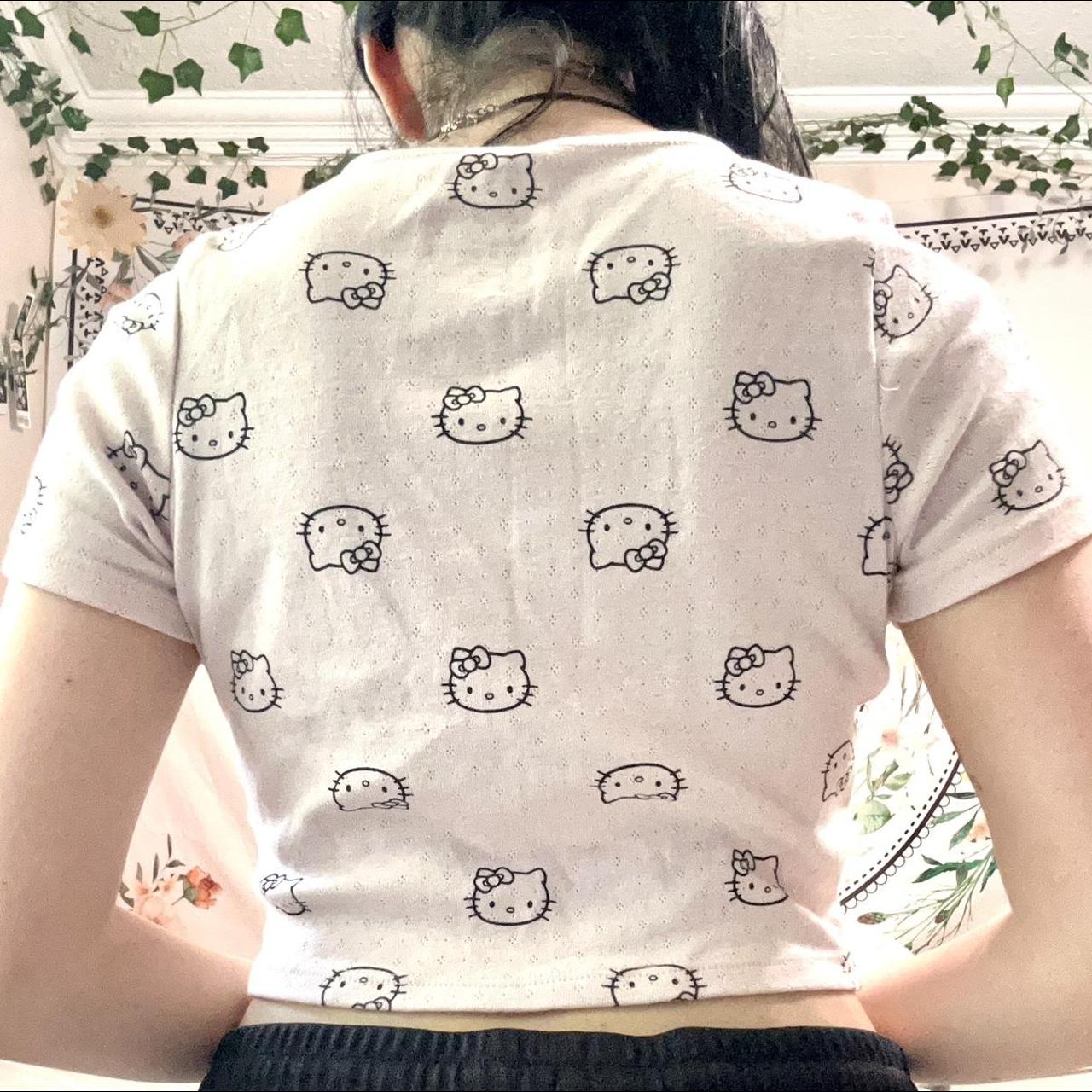 Hello Kitty Womens Pink Crop Top Depop