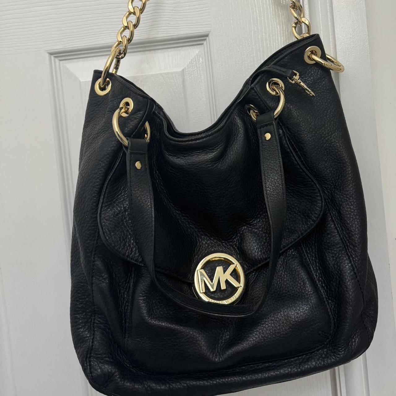 Michael kors black gold purse on sale