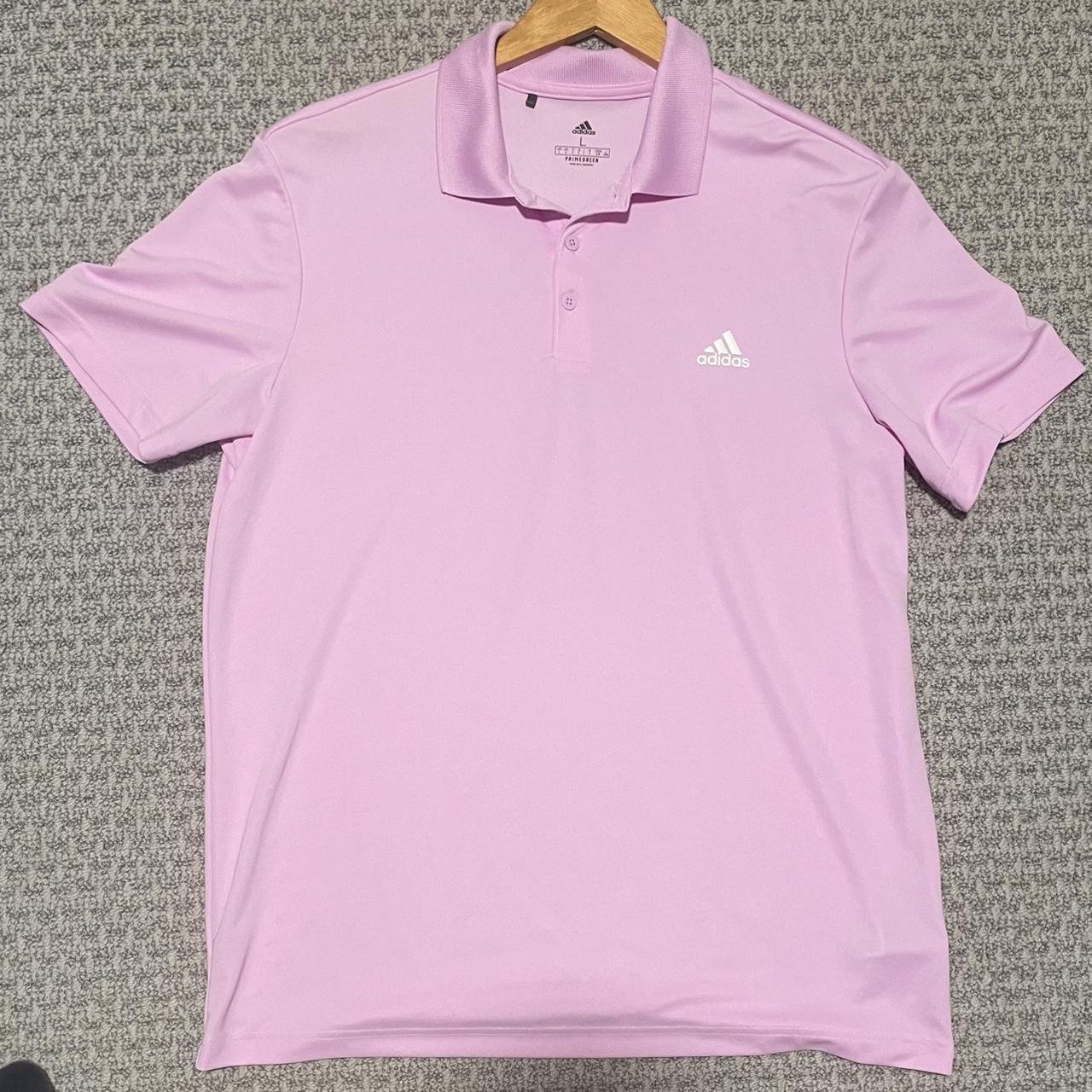Adidas Pink Collared TShirt size L Like new worn... Depop