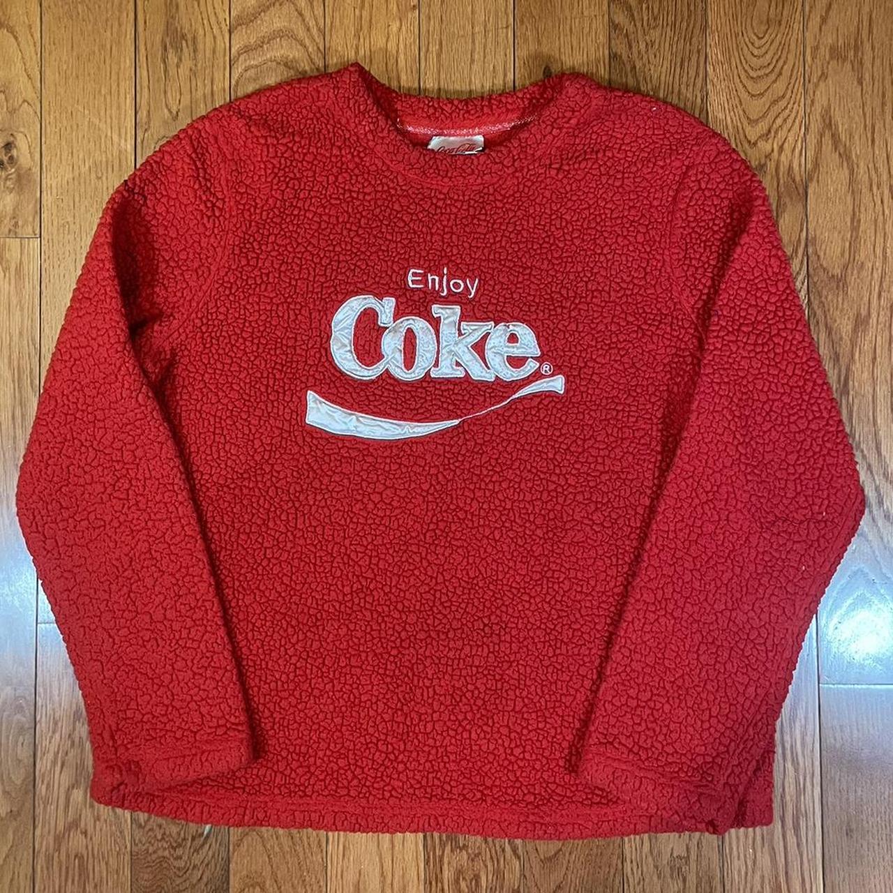 Vintage Coca Cola Women’s Fuzzy Crewneck Sweatshirt...