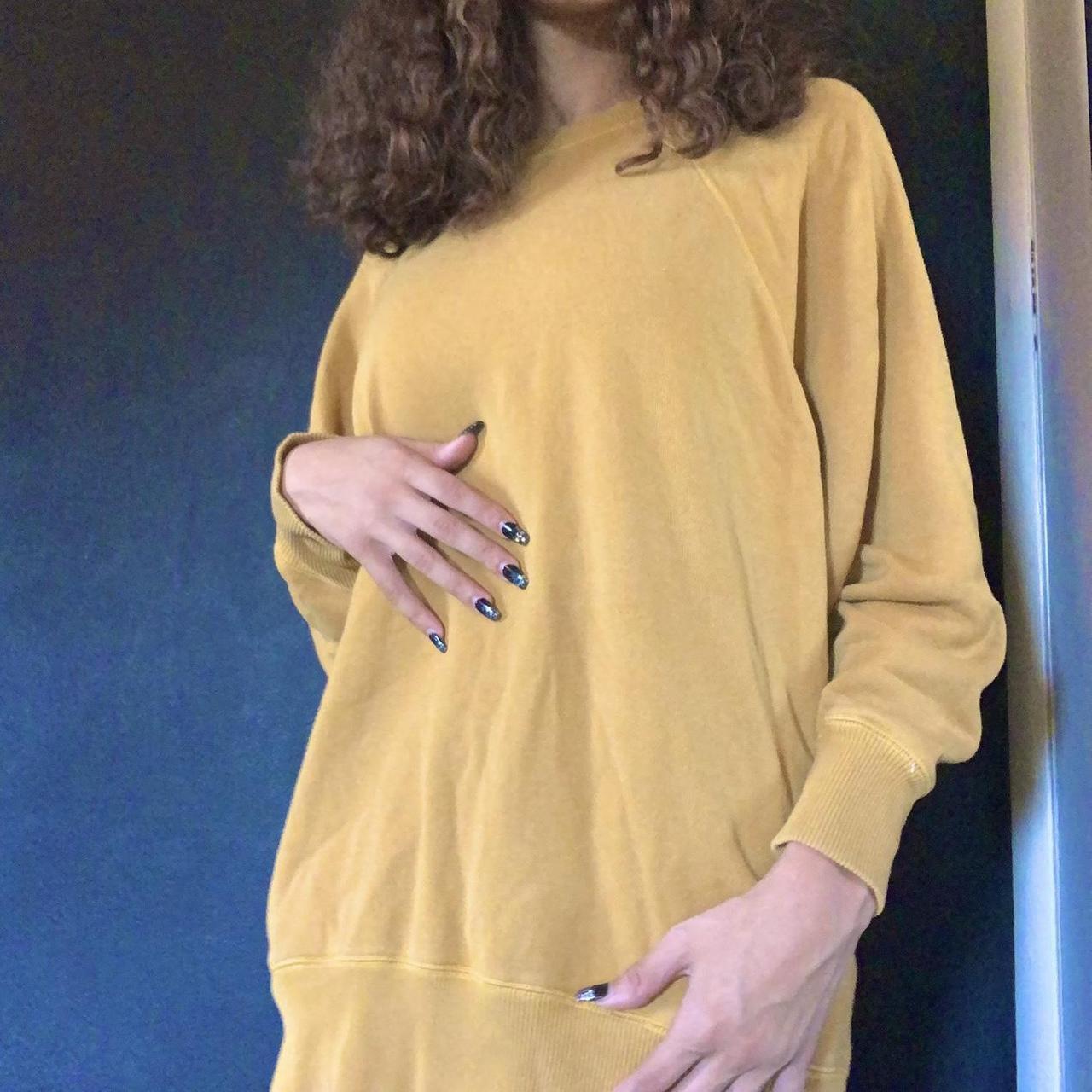 Mustard yellow sweatshirt cheap women's