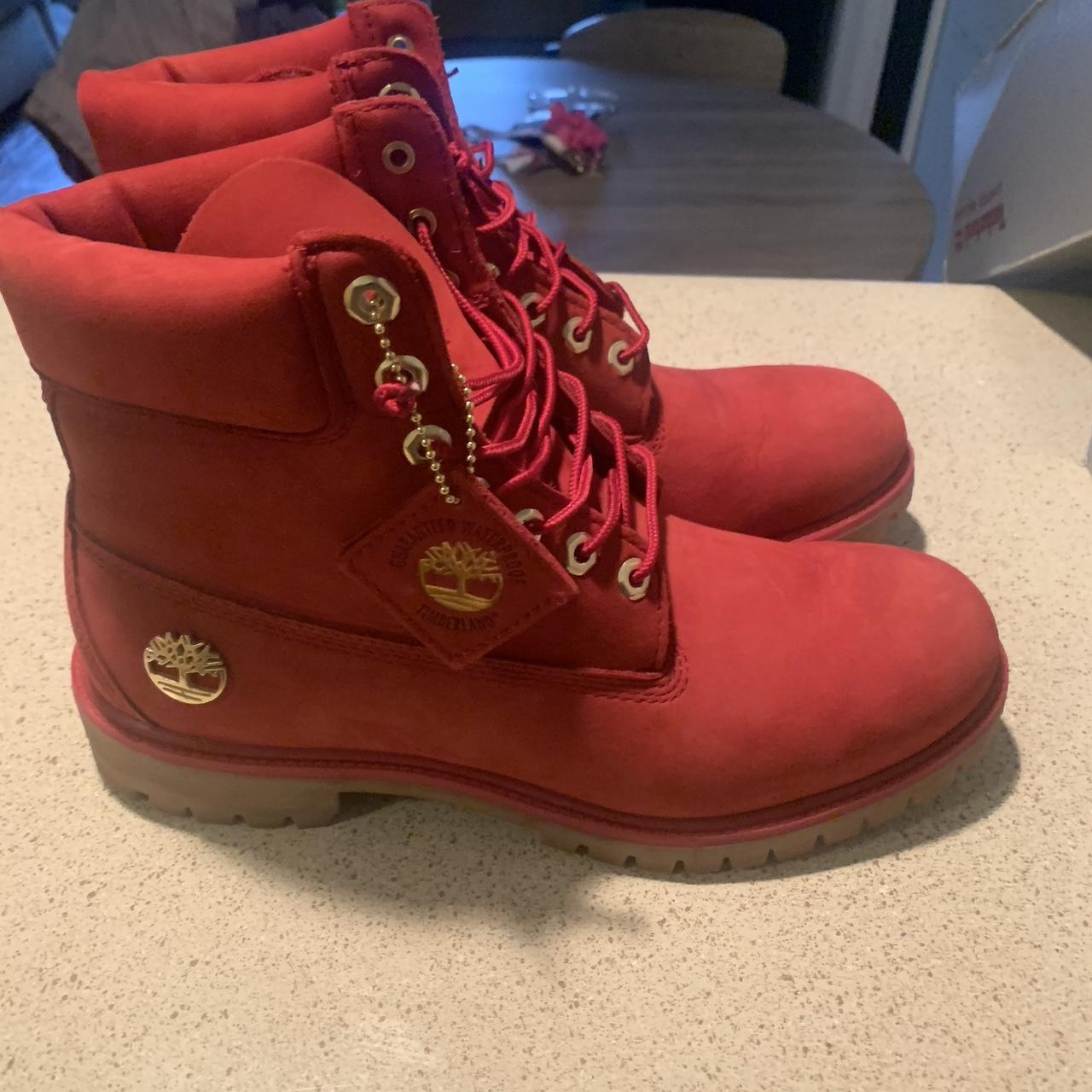 Mens red online timberlands