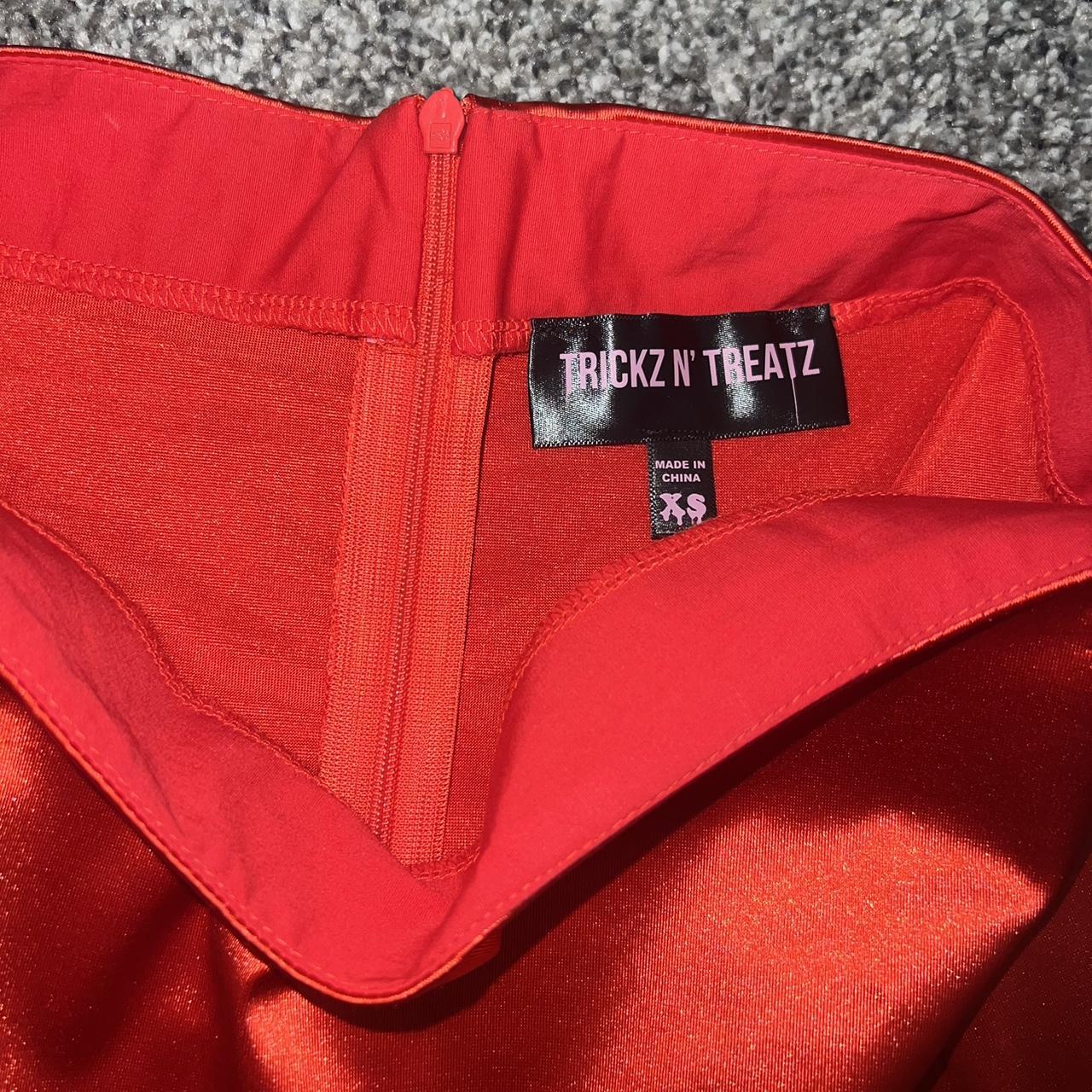 Red satin mini skirt dolls kills trickz n’ treatz... Depop