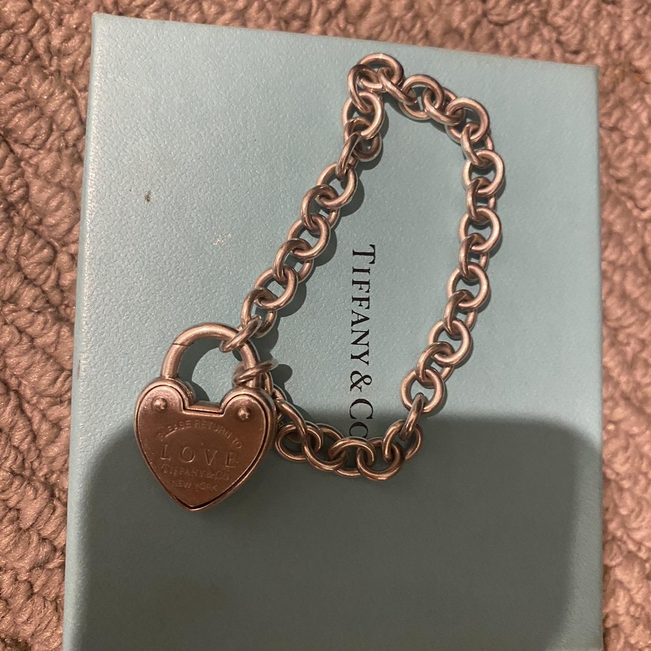 Tiffany and Co Love Lock Bracelet in Silver size... - Depop