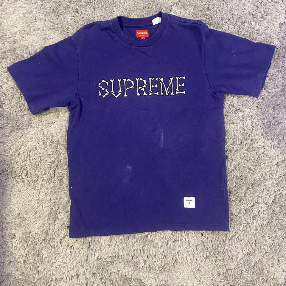 SUPREME purple s/s bones tee Only worn a few... - Depop