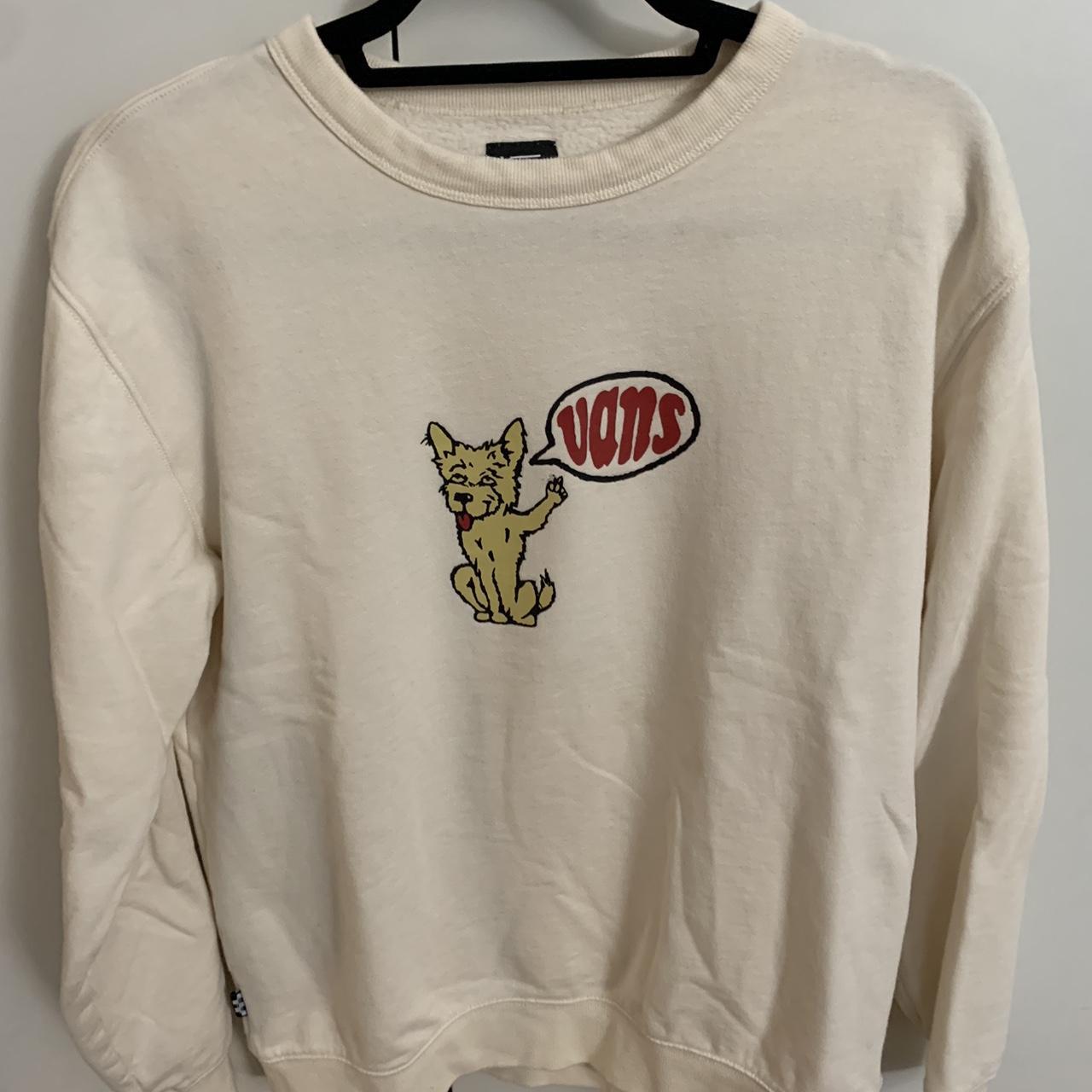 Vans Men's Cream Sweatshirt Depop