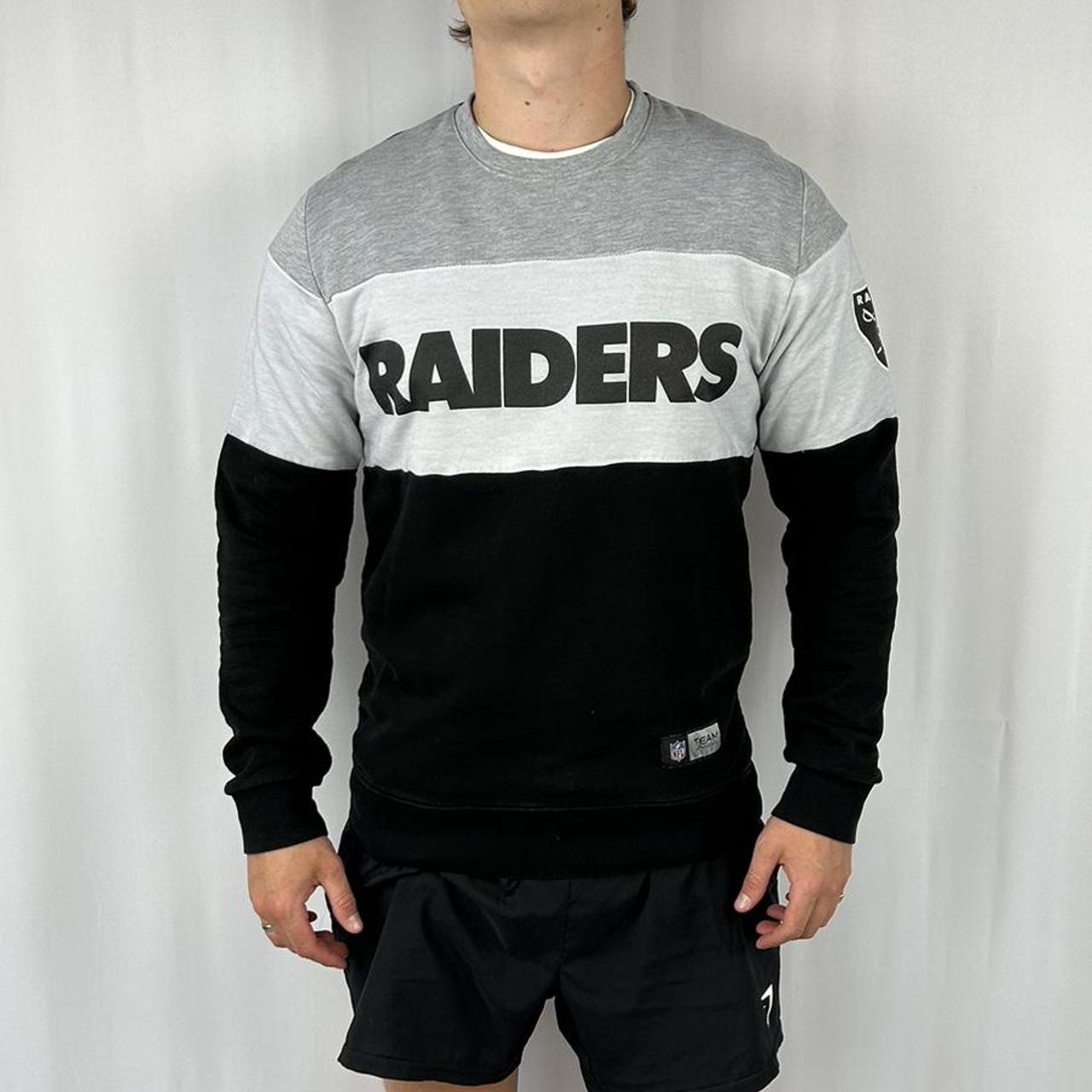 Vintage NFL LA Raiders sweatshirt in black white and - Depop