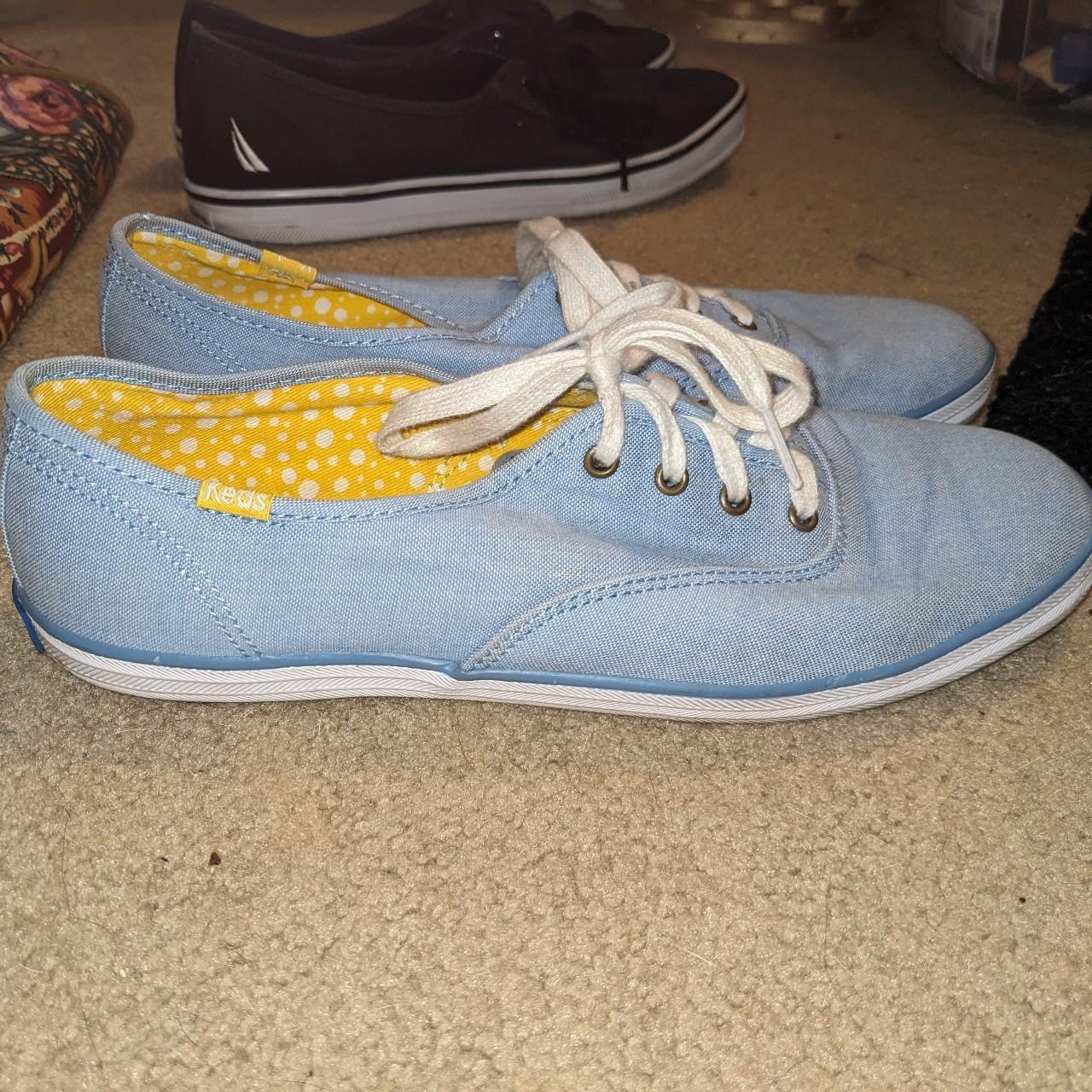 Blue Keds Sneakers - Light blue lace up sneakers,... - Depop