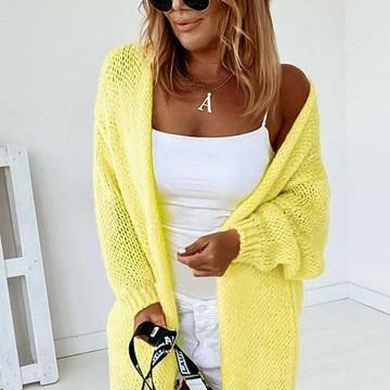 Longline yellow cardigan best sale