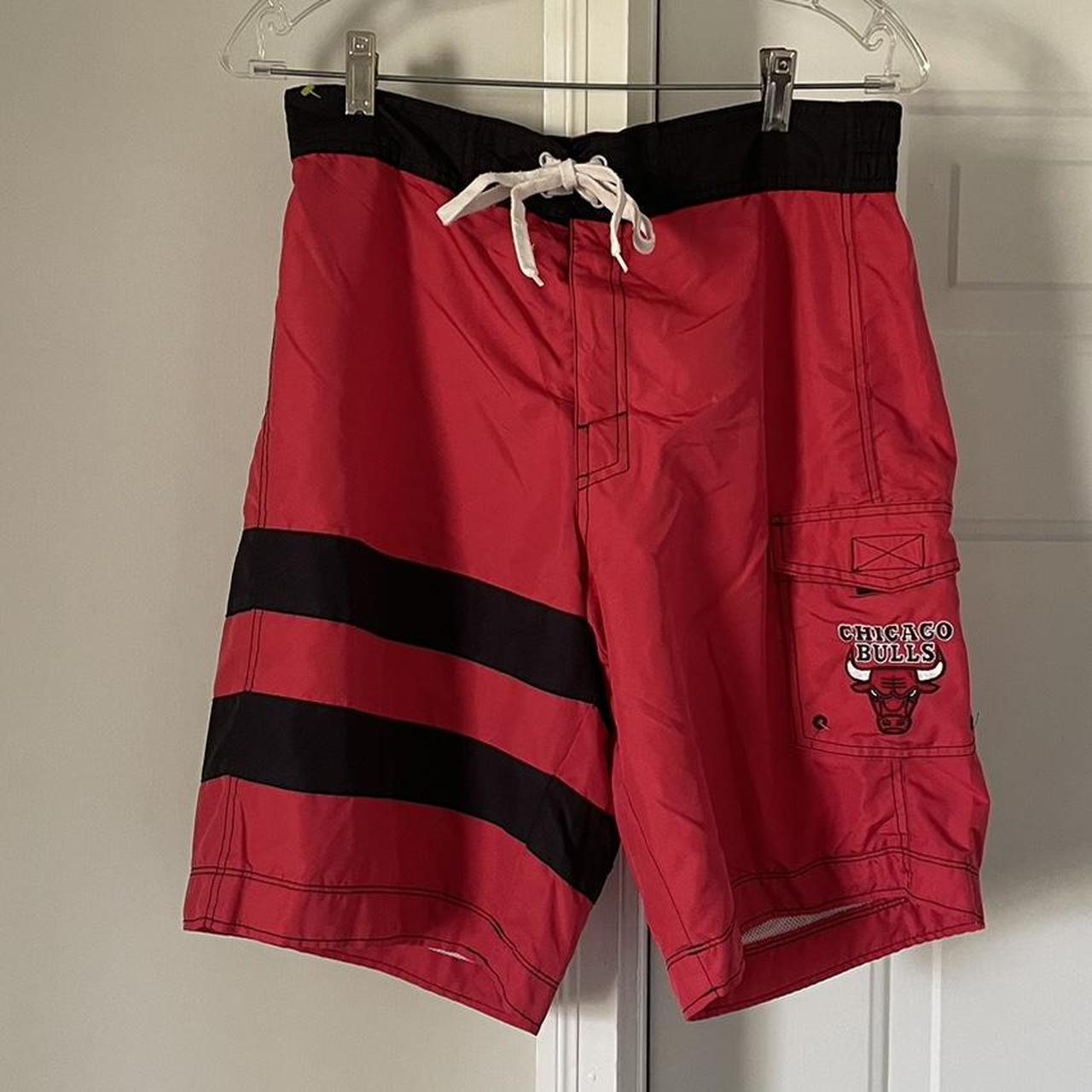 NBA Men's Red and Black Shorts | Depop