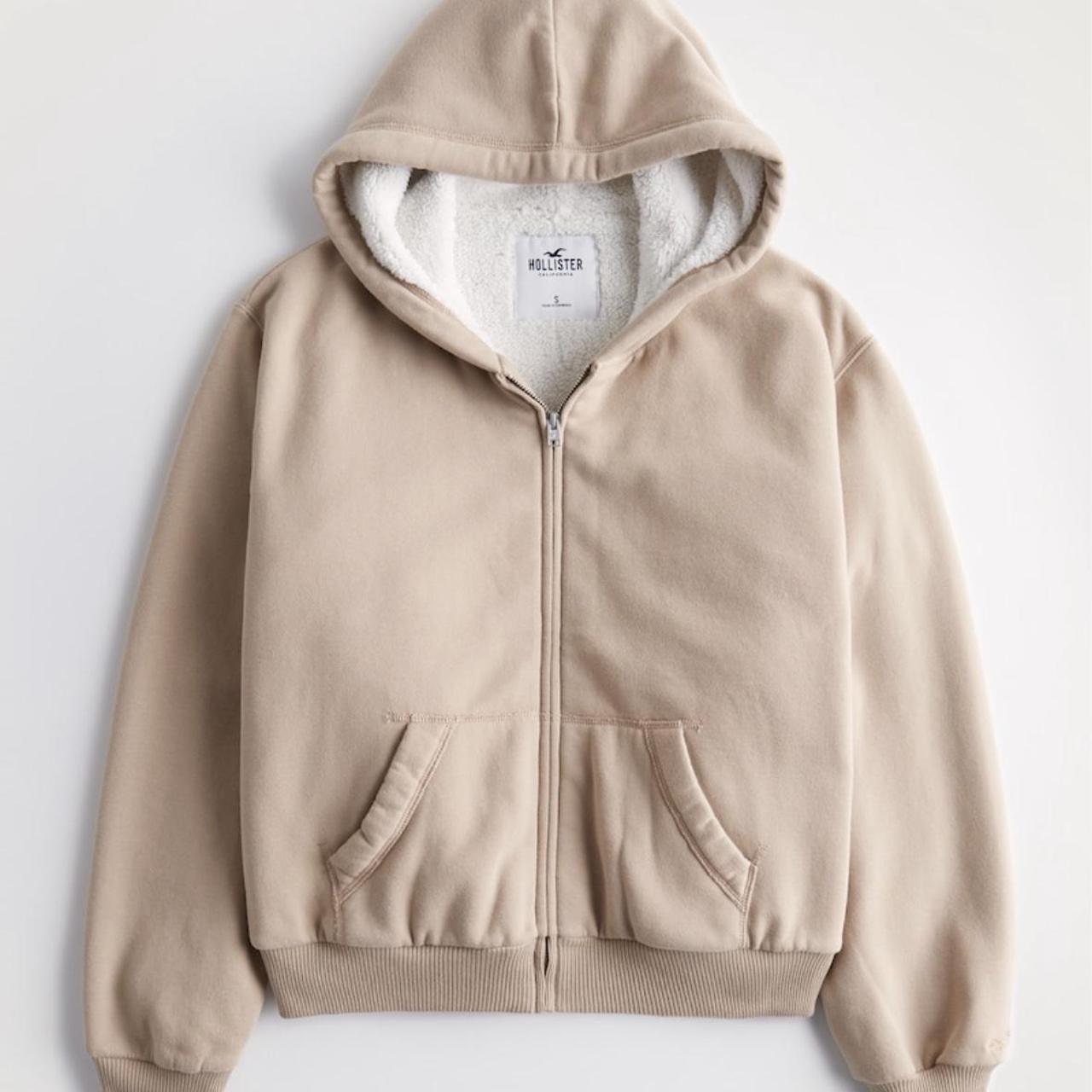 -Hollister Sherpa-lined hoodie -size... - Depop