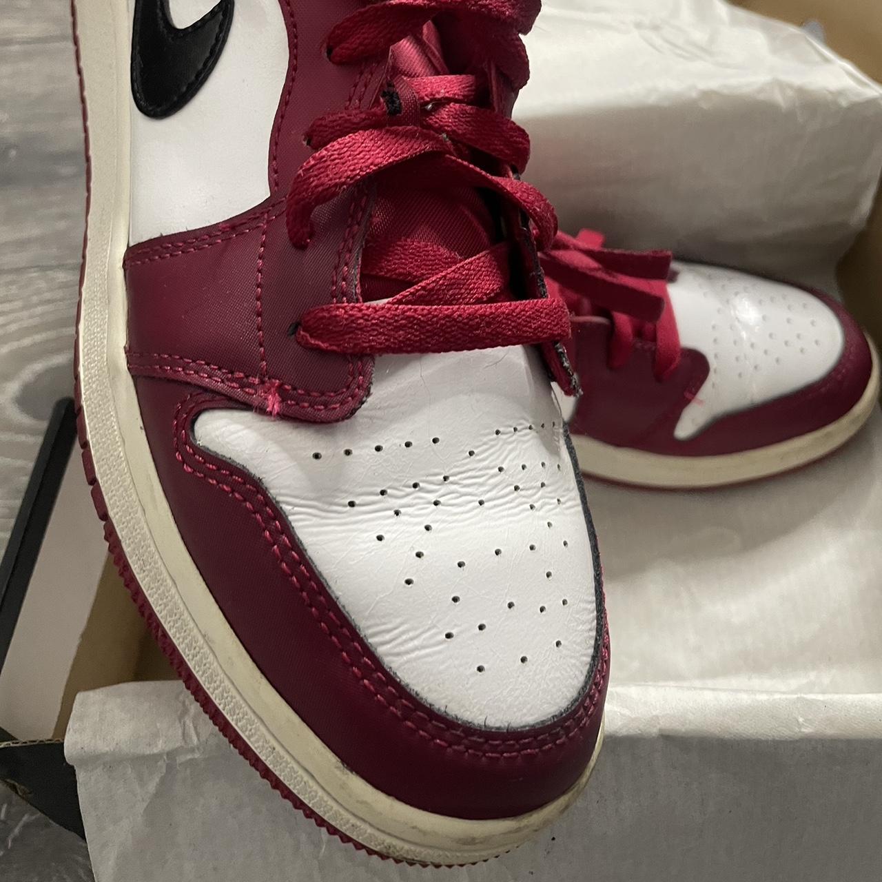 Red and white Jordan 1 low size uk5 ! Worn many... Depop