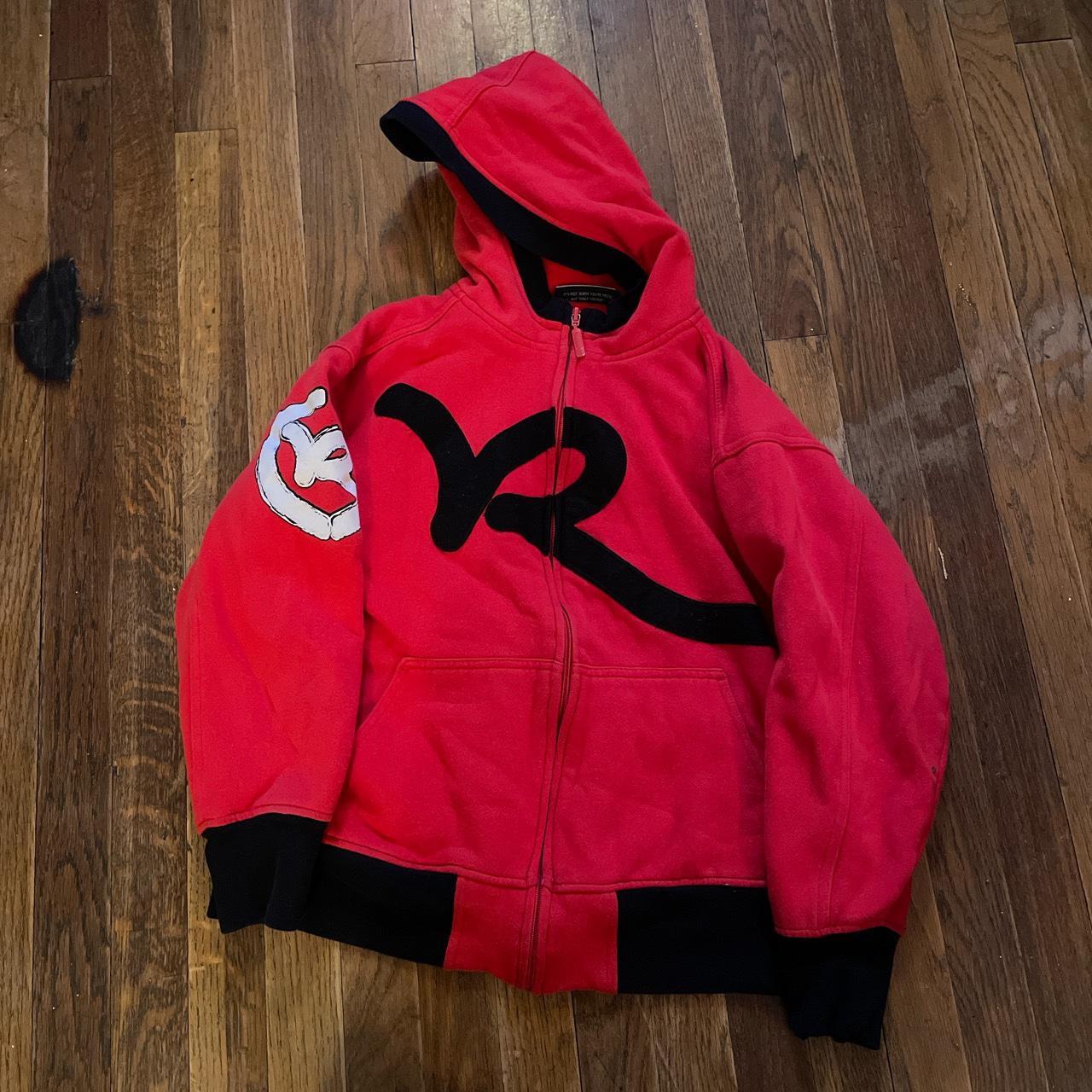 Red rocawear hoodie 90s-2000s looking youth medium... - Depop