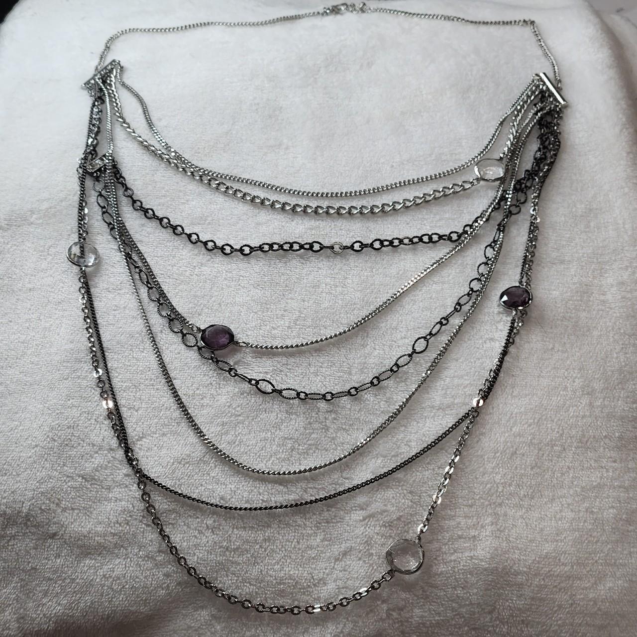 Silver boho sale statement necklace