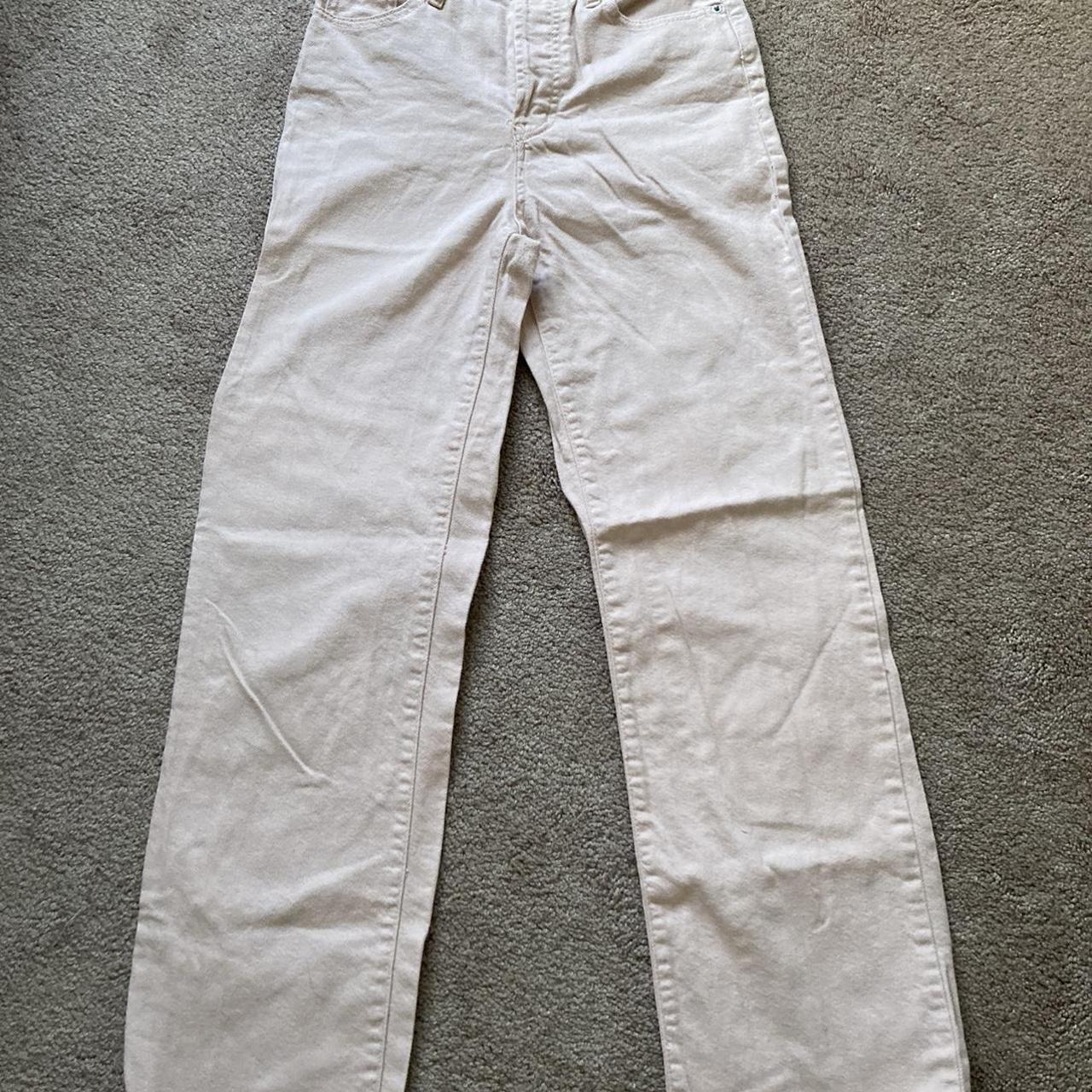 Light pink 90s high rise womens straight leg jeans... - Depop