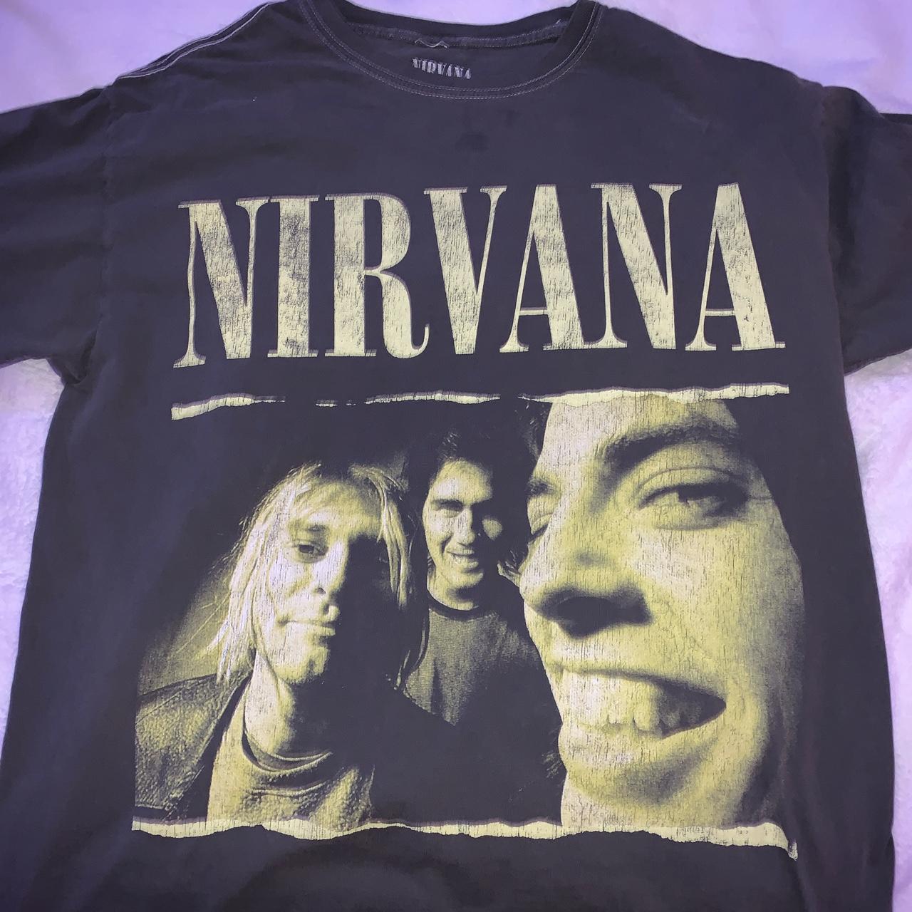 Grey nirvana shirt size large No holes/tears - Depop