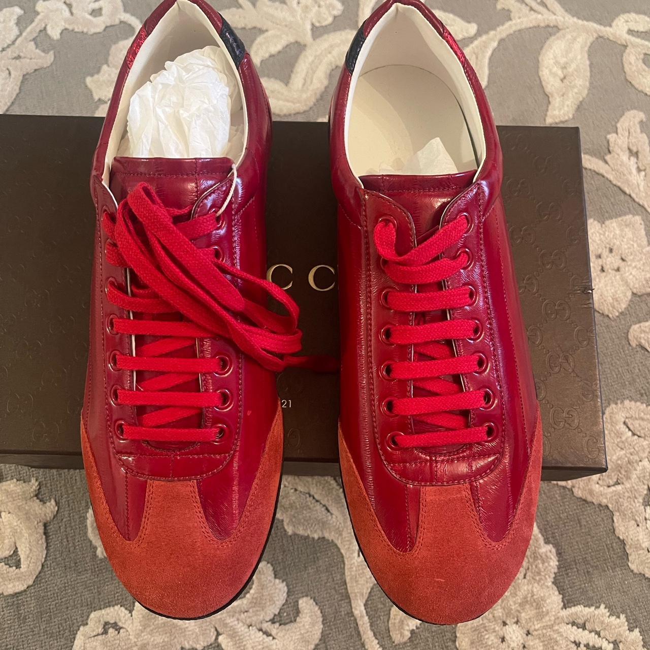 Gucci red discount trainers