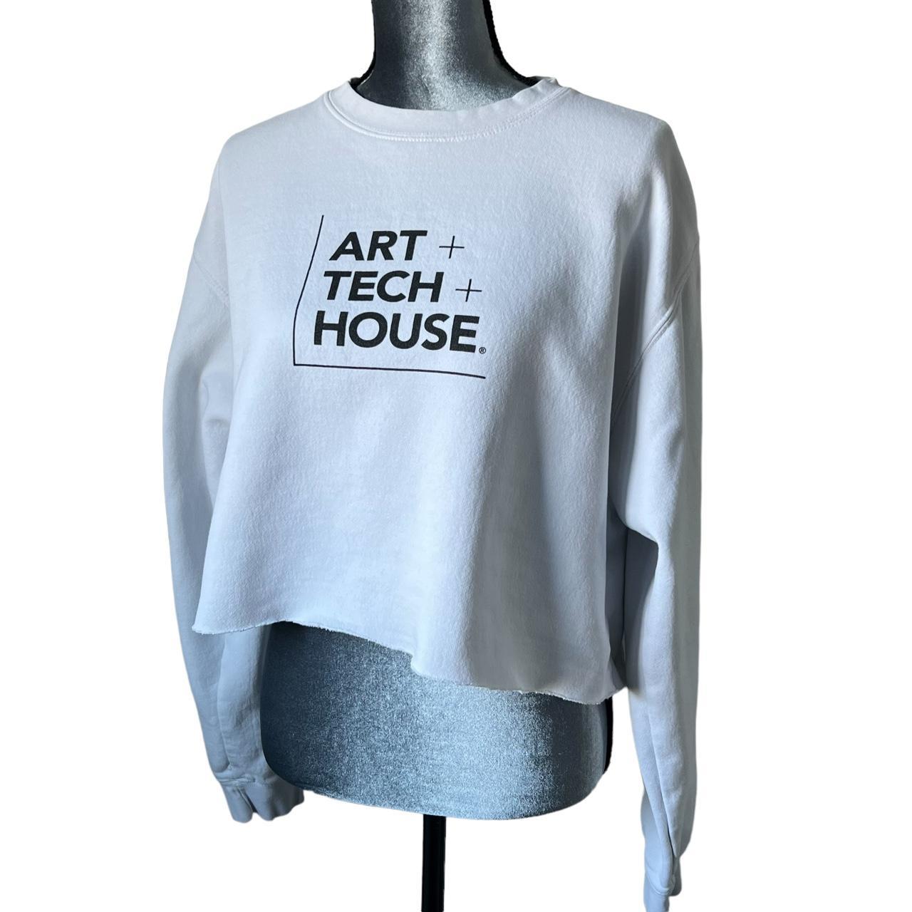 ART + TECH + HOUSE reworked/cropped fuzzy crewneck.... Depop