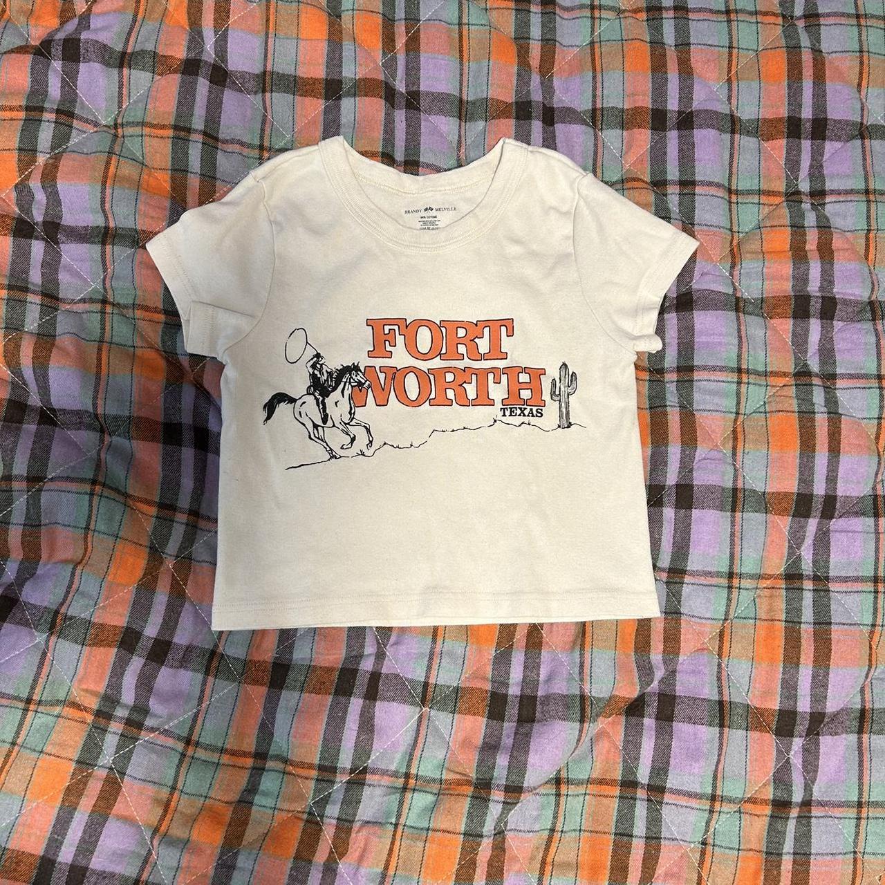 Brandy Melville Fort Worth baby tee 100 cotton worn... Depop