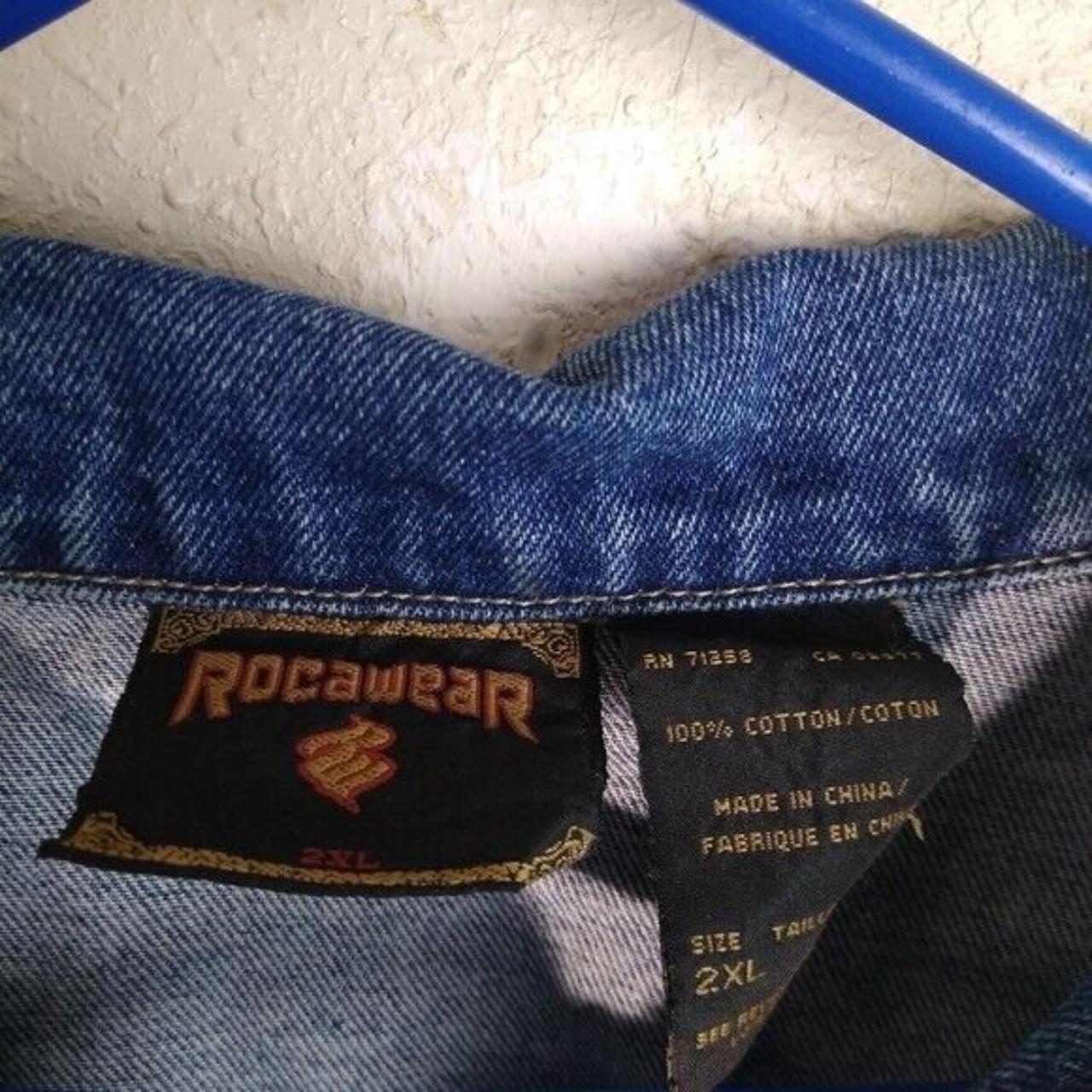 Vintage Rocawear 2000's Y2K Men's Denim Jean Jacket... - Depop