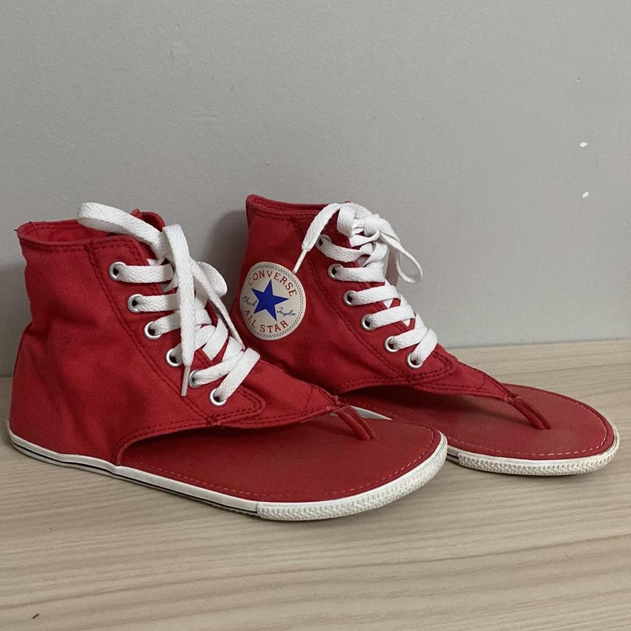 Converse red chuck taylor all star high top lace up