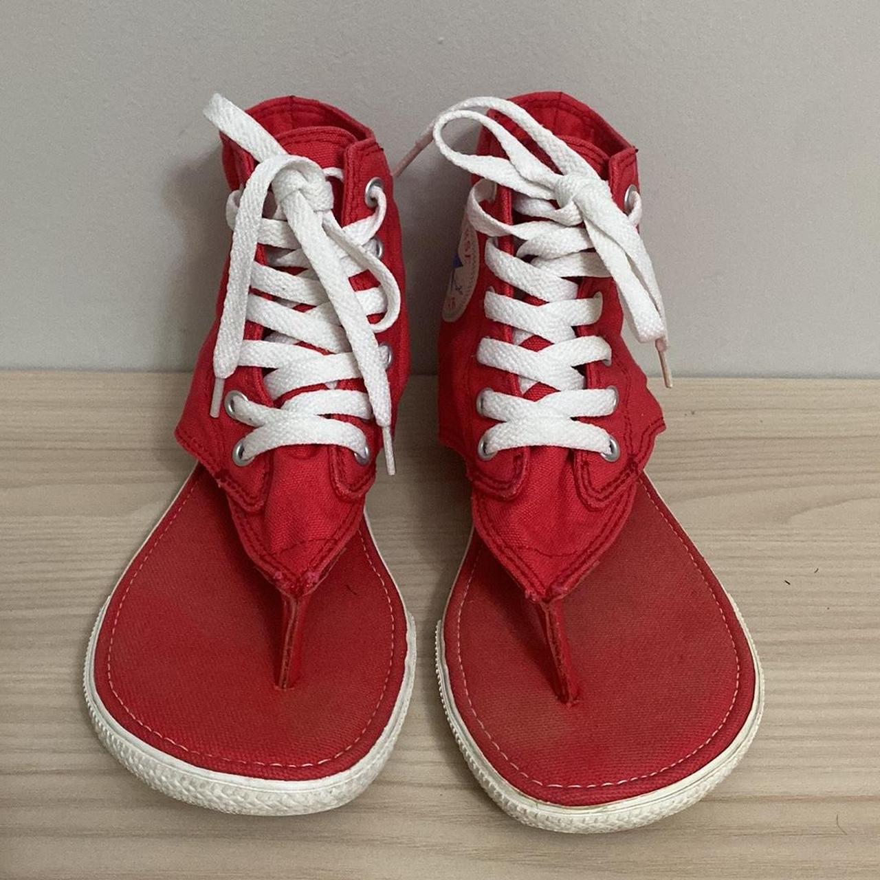 Converse red chuck taylor all star high top lace up