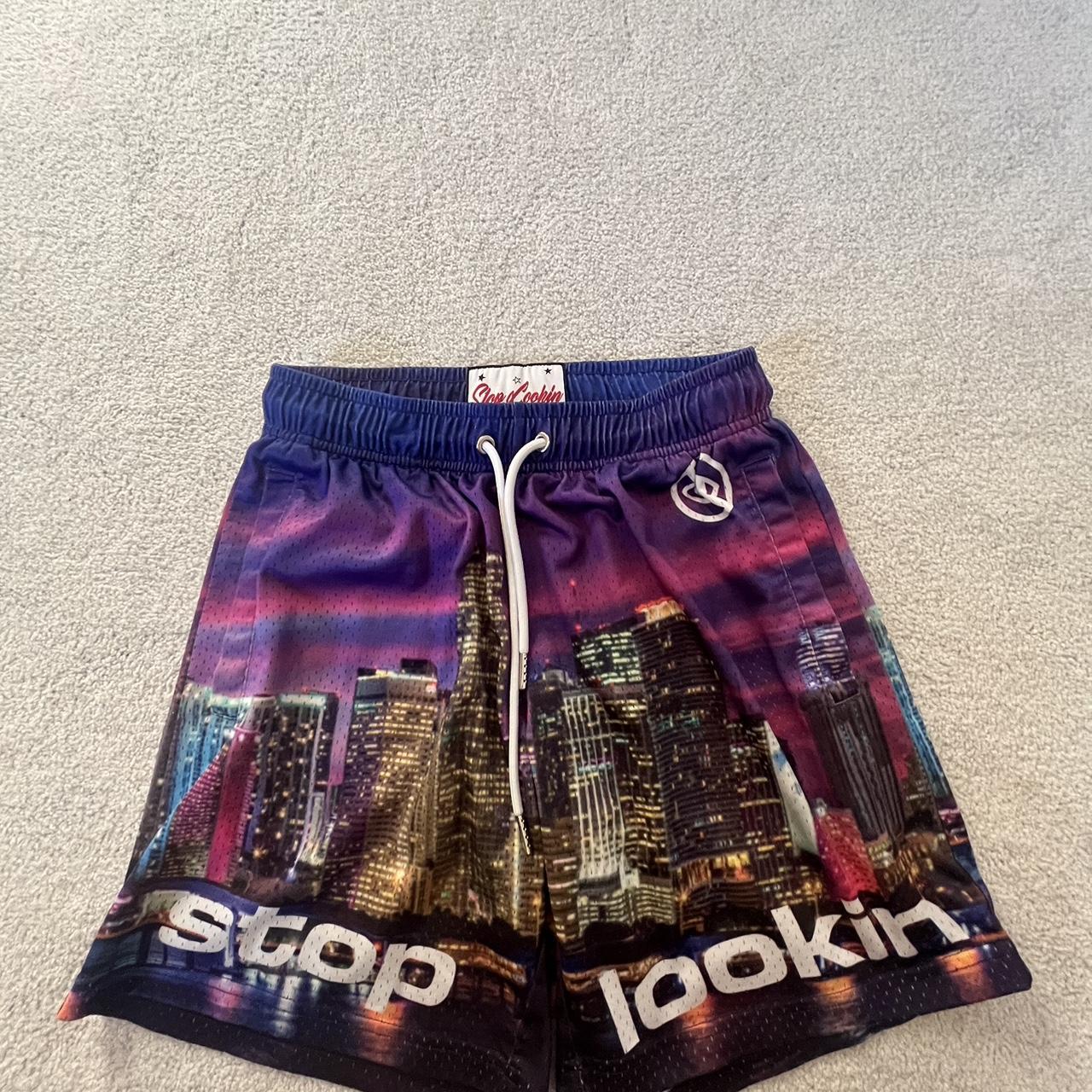 streetwear basketball shorts, gently used, size M... - Depop