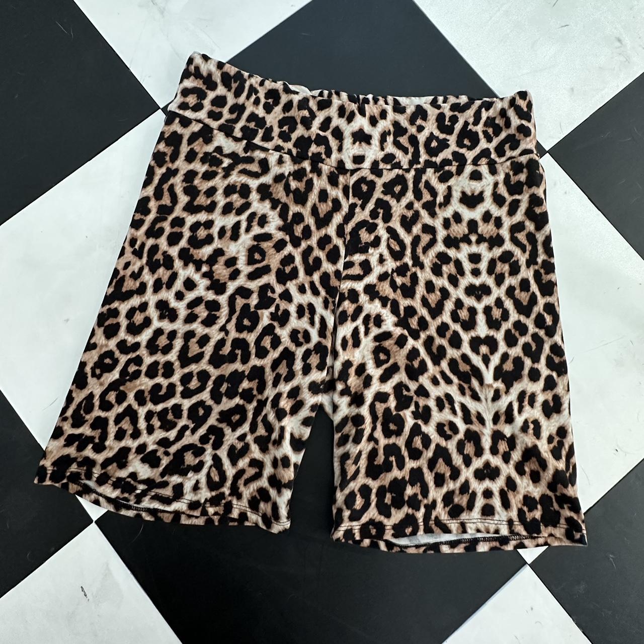 topshop leopard biker shorts