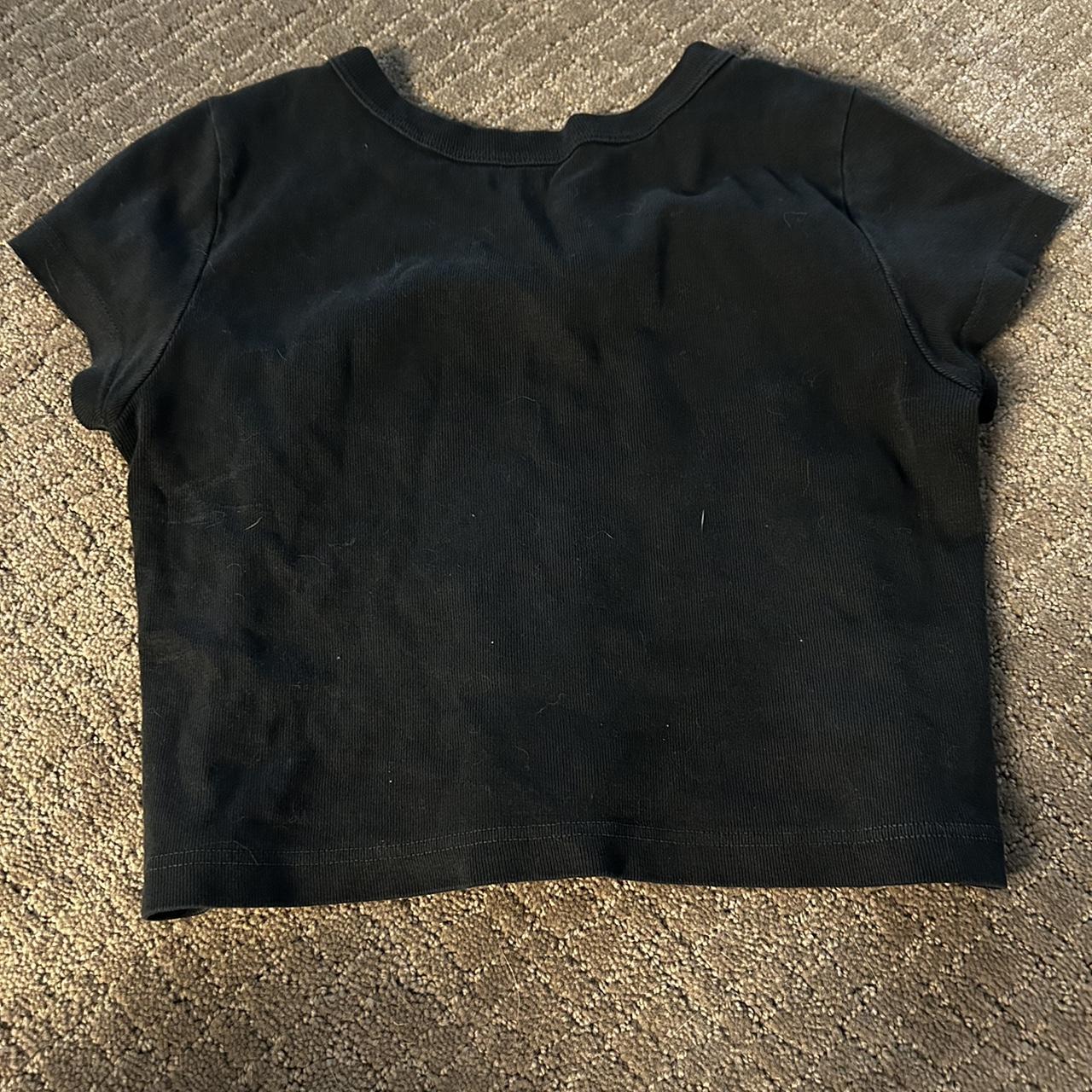 Brandy Melville Women's Black and White Crop-top | Depop