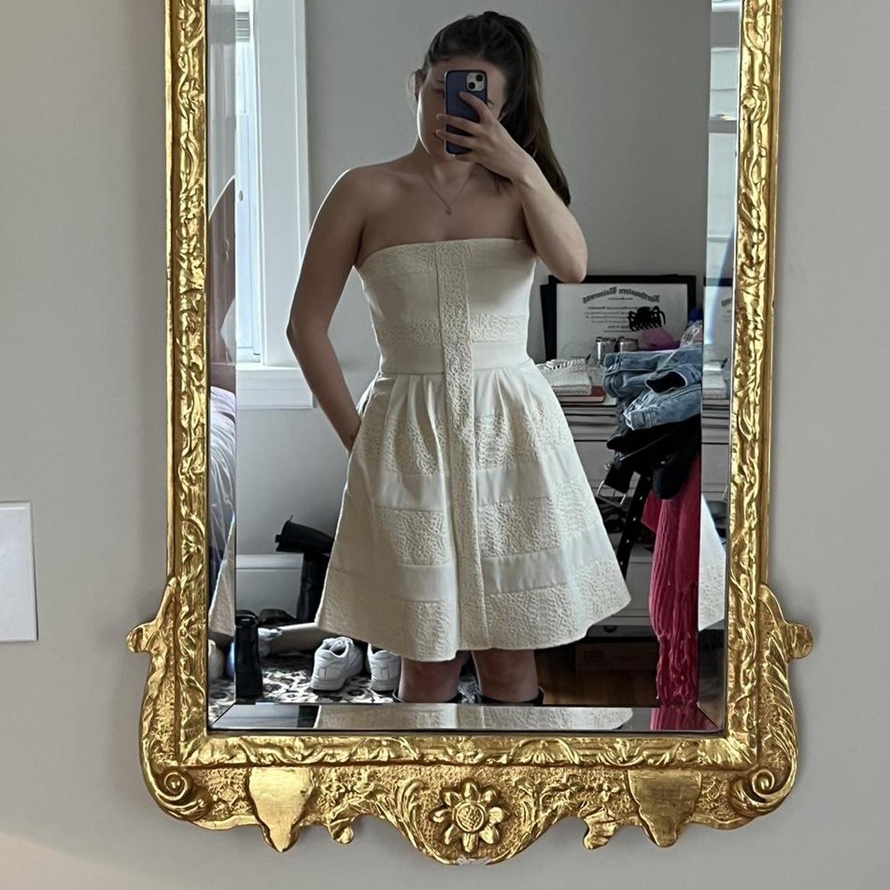 Bcbg cream sale dress