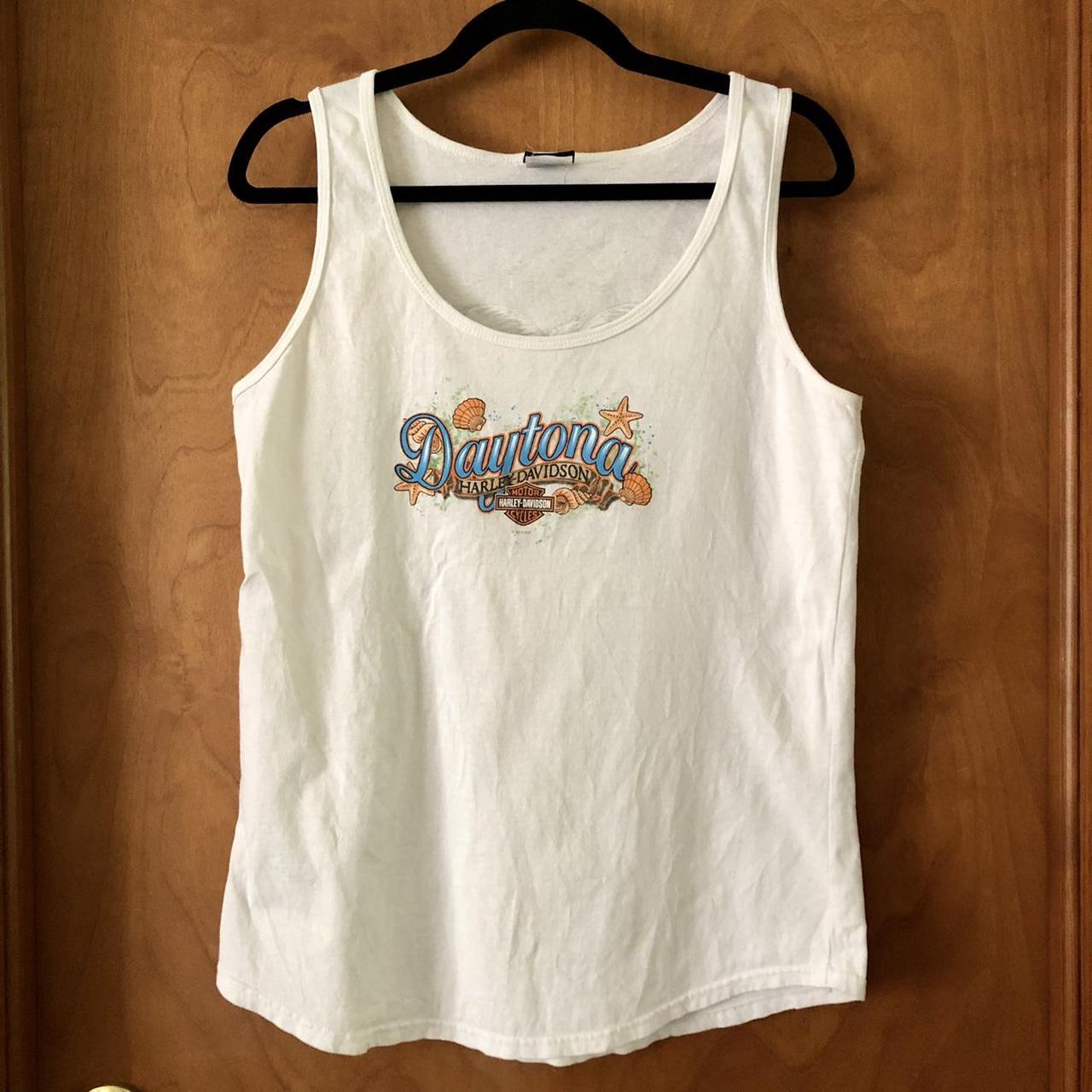 Harley-Davidson White Daytona Florida Tank Top Good... - Depop