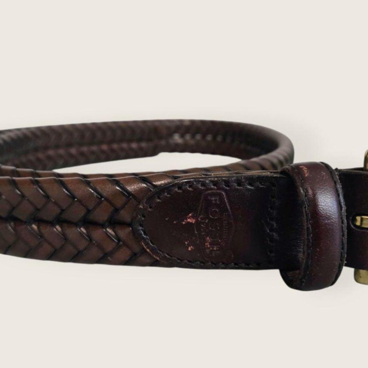 Fossil Men's Belt - Brown – FOSSIL Leather Braid … - image 7