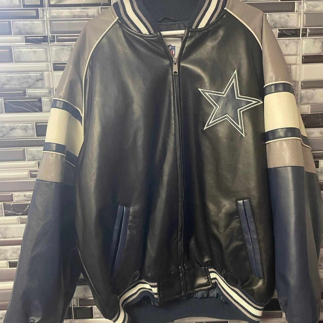 Dallas Cowboys Leather Bomber Jacket - Dallas Cowboys Home