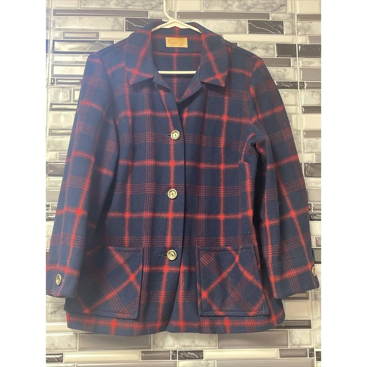 Vintage PENDLETON Wool Plaid 49er Blazer Coat Jacket... - Depop