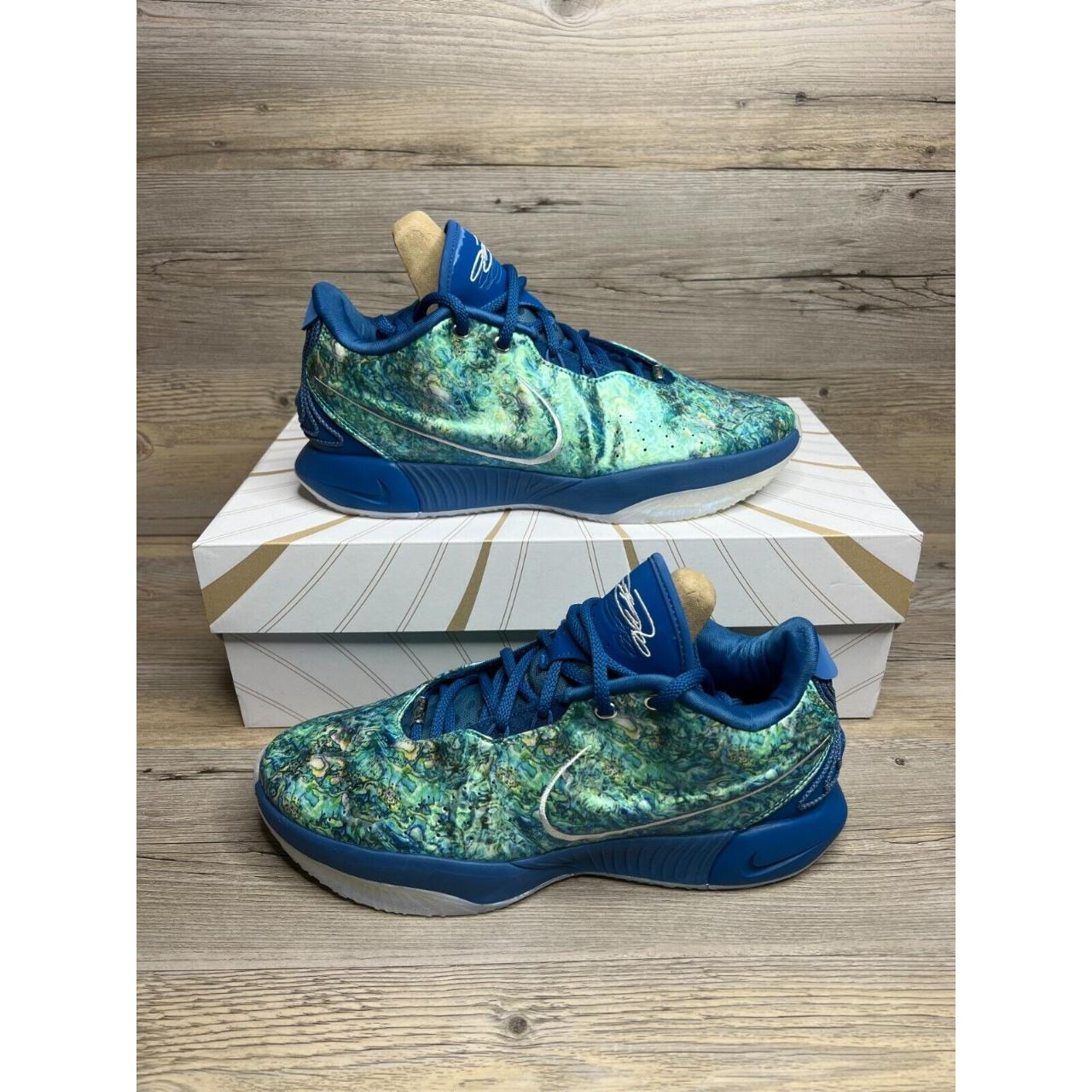 Nike LeBron 21 Abalone Men Size 9.5 Industrial Blue... - Depop