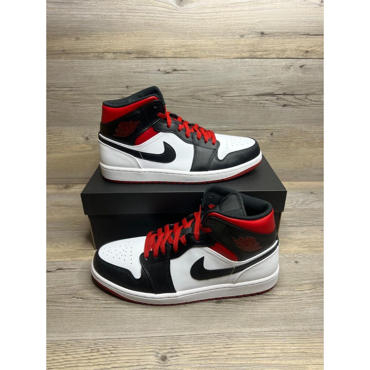 Nike Air Jordan 1 Mid Mens Size 11 White Gym Red | Depop