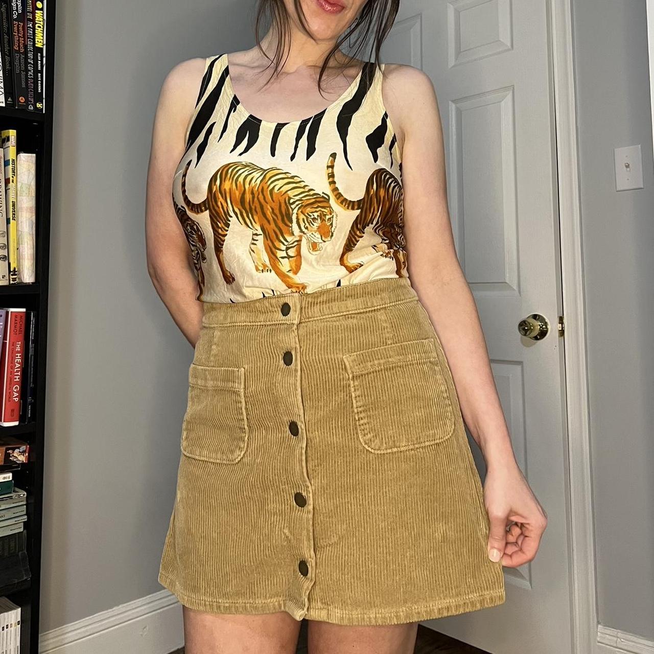 Tan button up outlet skirt