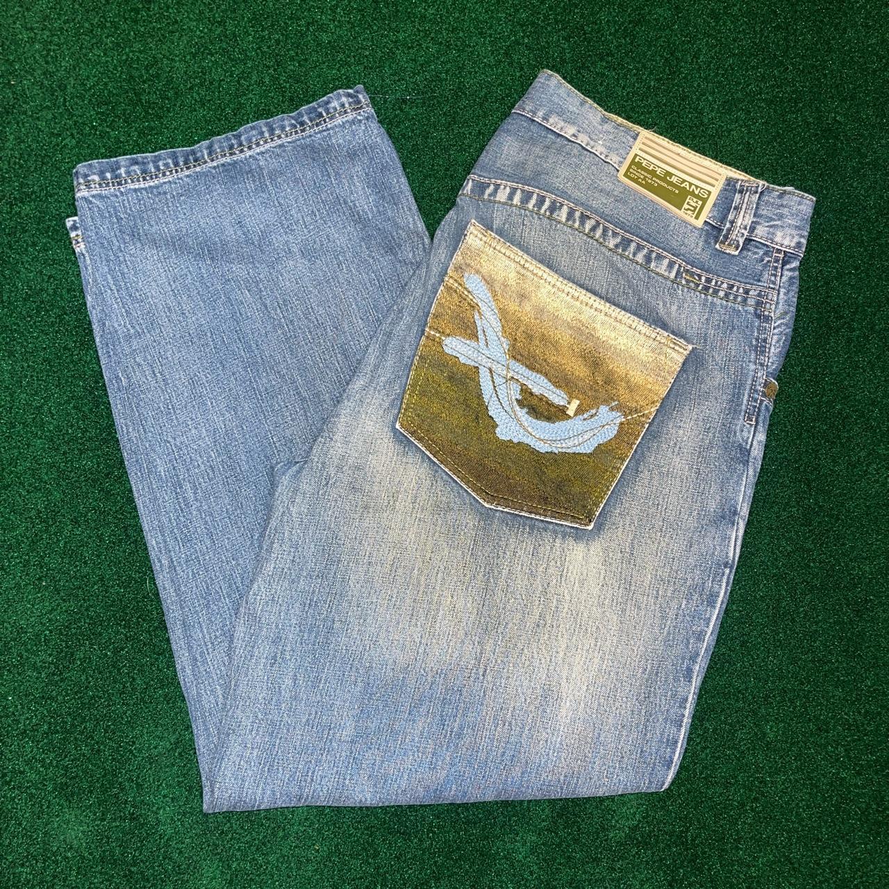 Pepe London Denim Jeans With A Crazy Back Pocket... - Depop