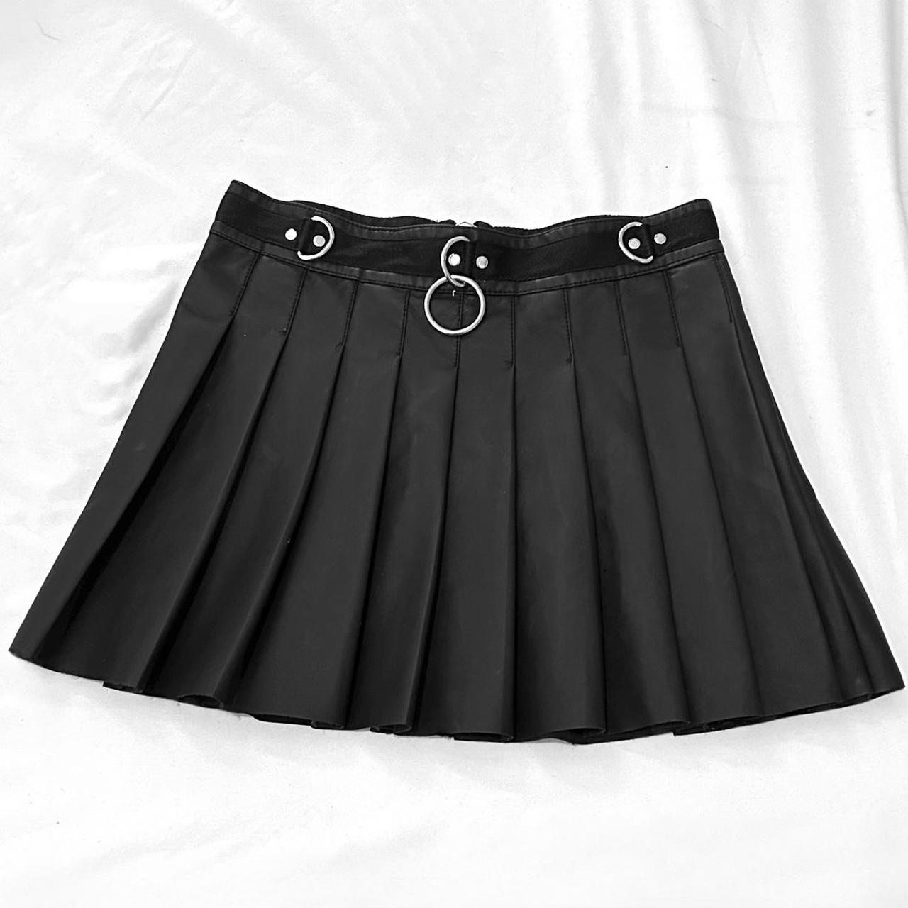 Pleated Faux Leather Skirt Dolls Kill - Current... - Depop