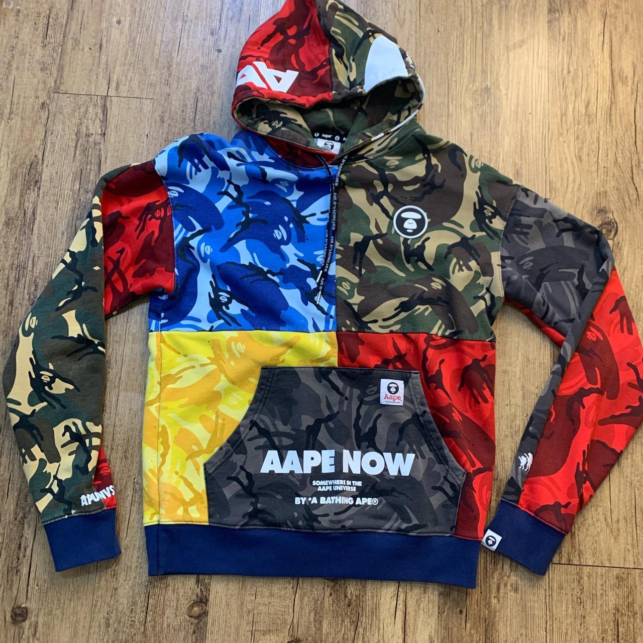 Aape colour block camo hoodie in size S Brand AAPE