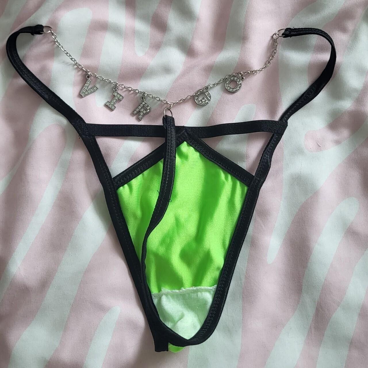 Dolls kill horoscopez Virgo thong nwot Lime green… - Depop