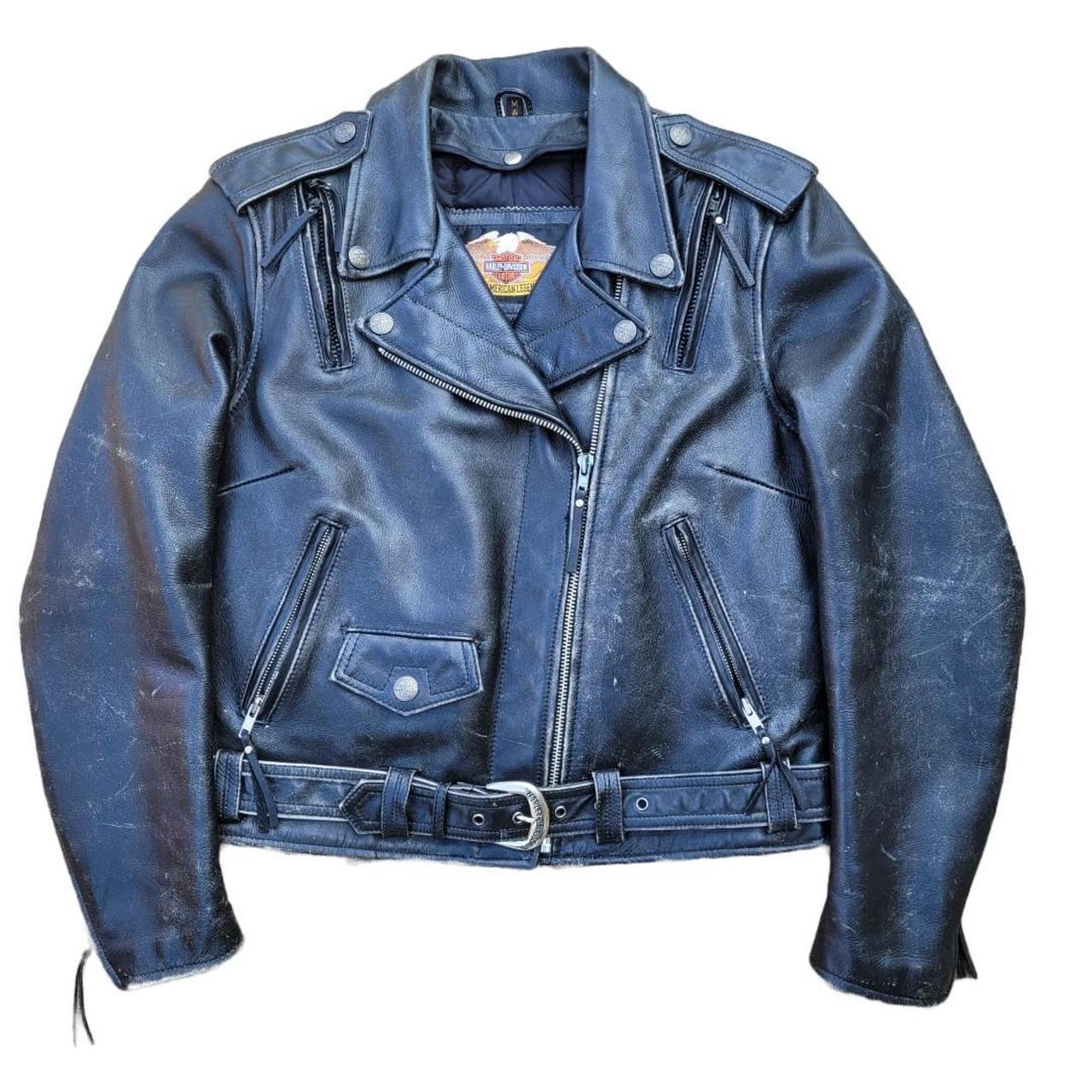 vintage Harley Davidson leather motorcycle jacket