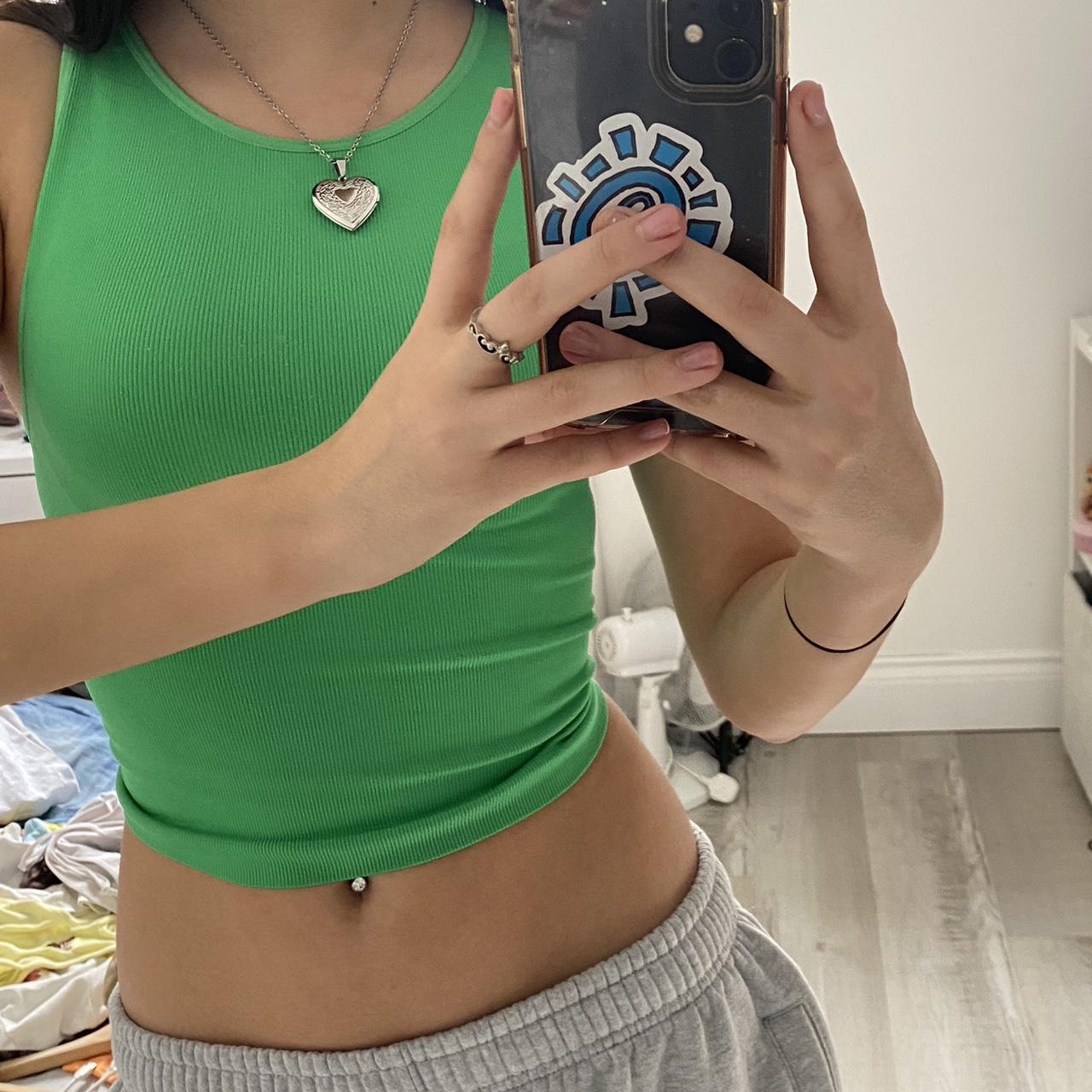 Green Primark seamless set top, so cute and great - Depop