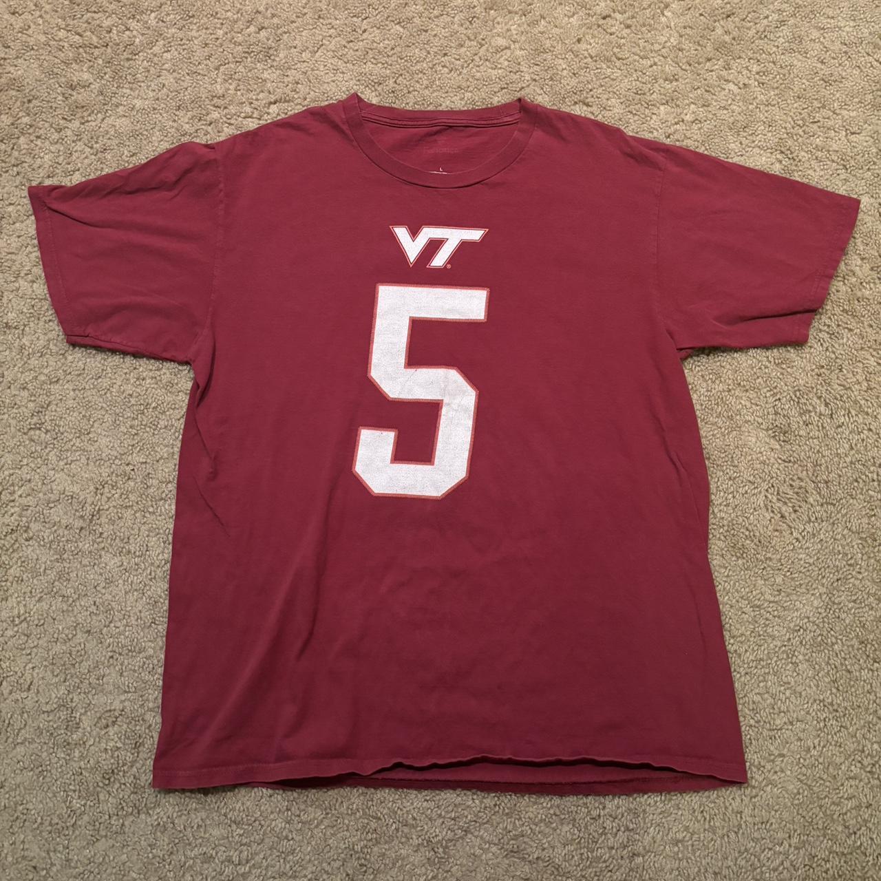 Vintage Virginia tech jersey t shirt, Zero... - Depop