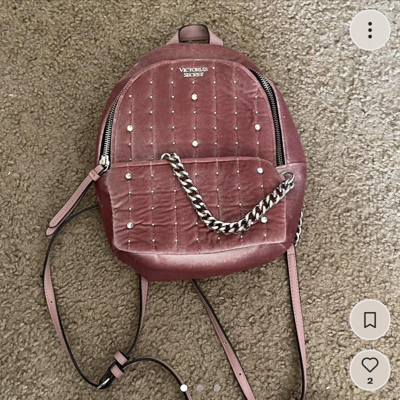 Victorias secret pink velvet backpack