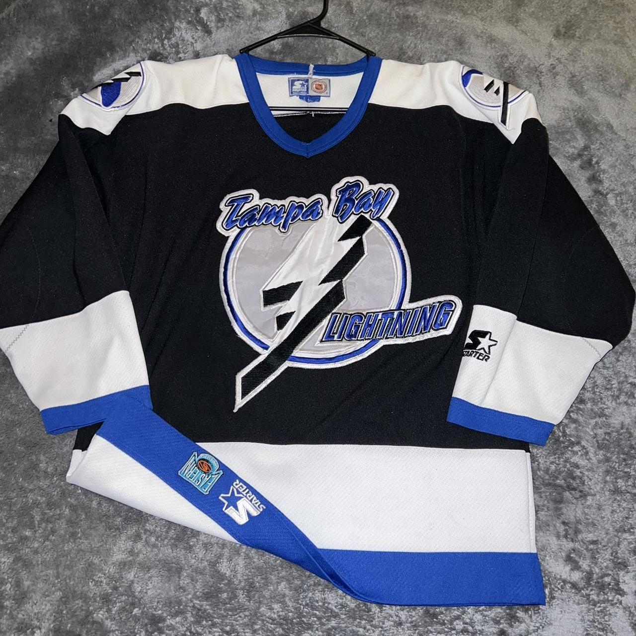 Vintage Tampa Bay Lightning Jersey Large 90s... - Depop