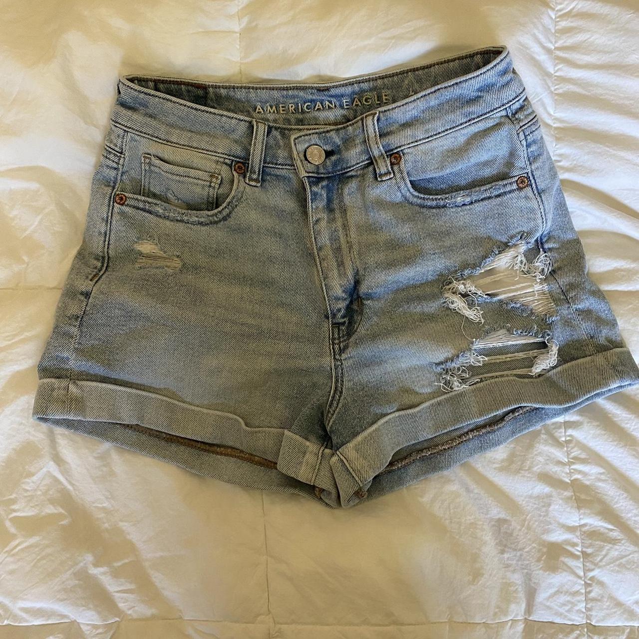 AMERICAN EAGLE SHORTS - mom short fit, high rise - - Depop