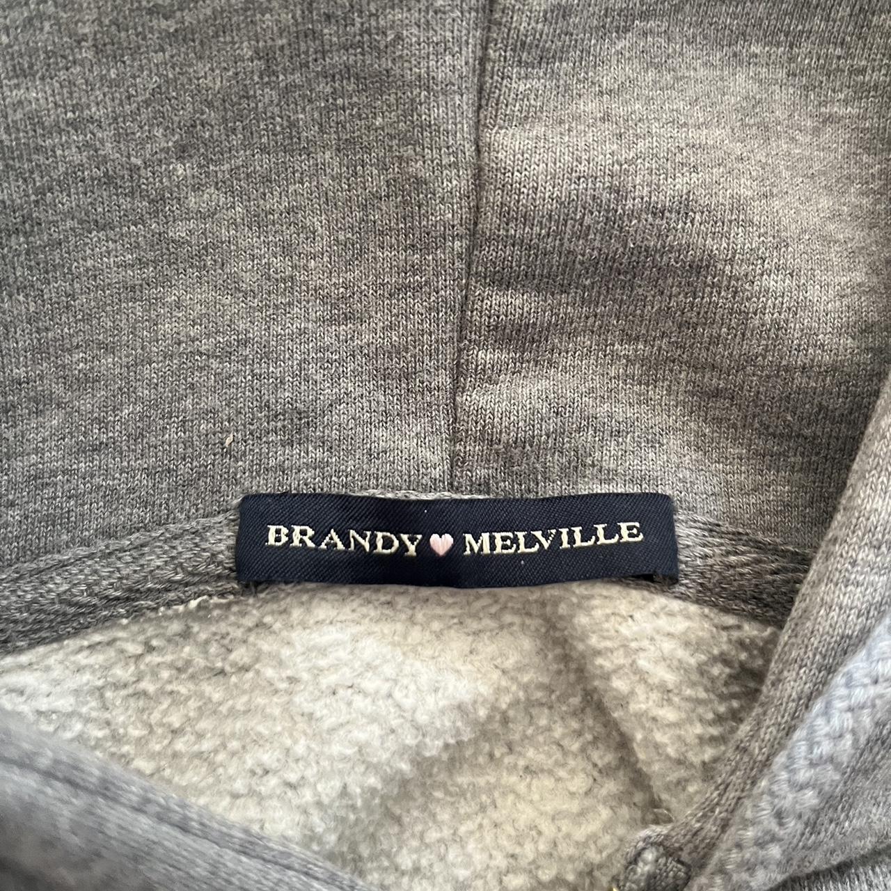 brandy melville grey zip up christy hoodie price is... Depop