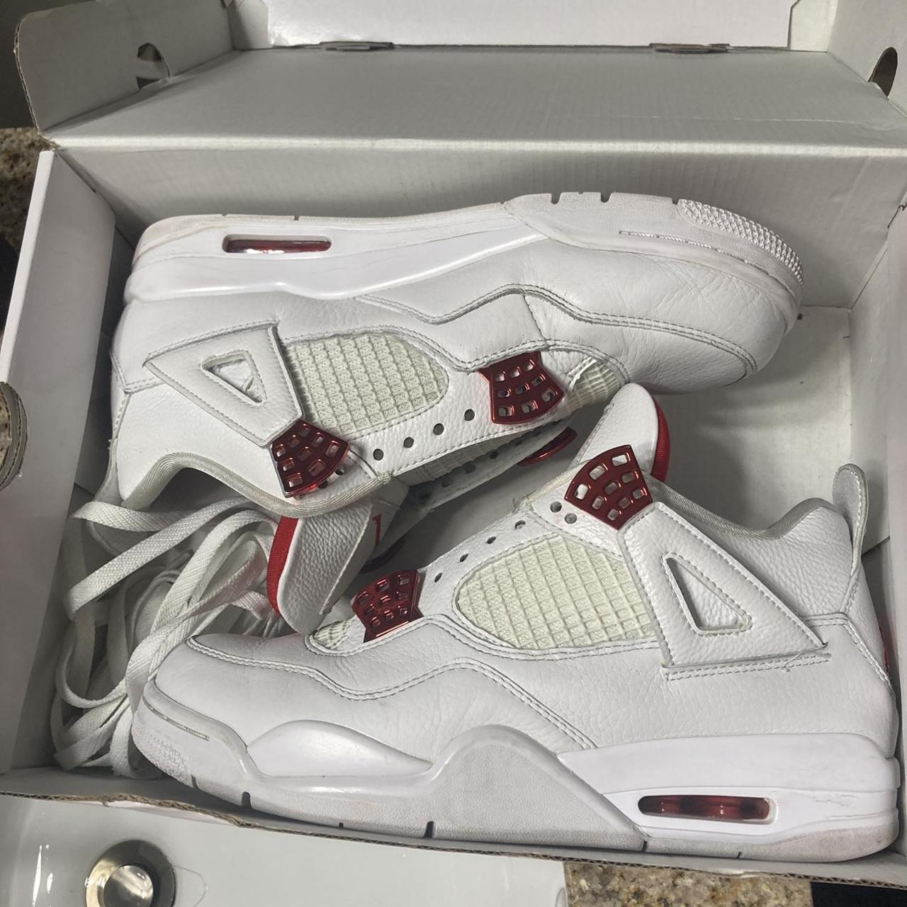 Metallic Red 4’s OG box A lil worn u can tell but... - Depop