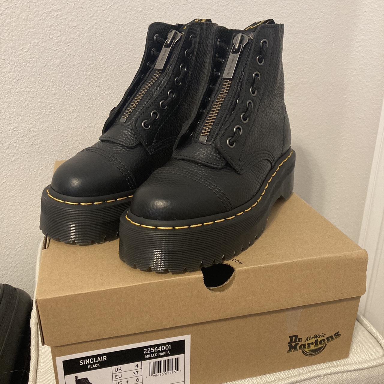 Dr Martins Sinclair Black Milled Napa Leather... Depop